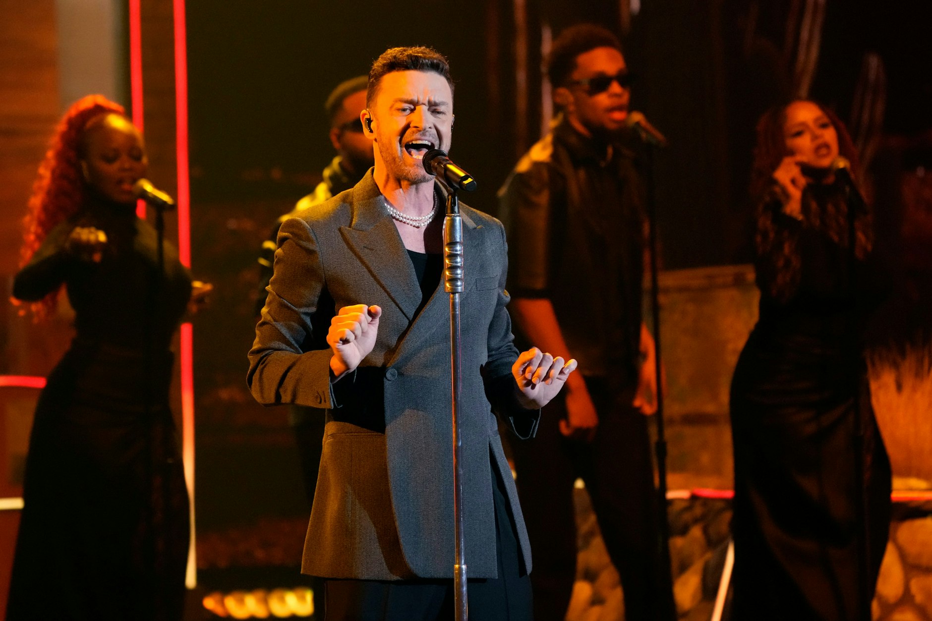 Justin Timberlake während eines Auftritts in Los Angeles im April