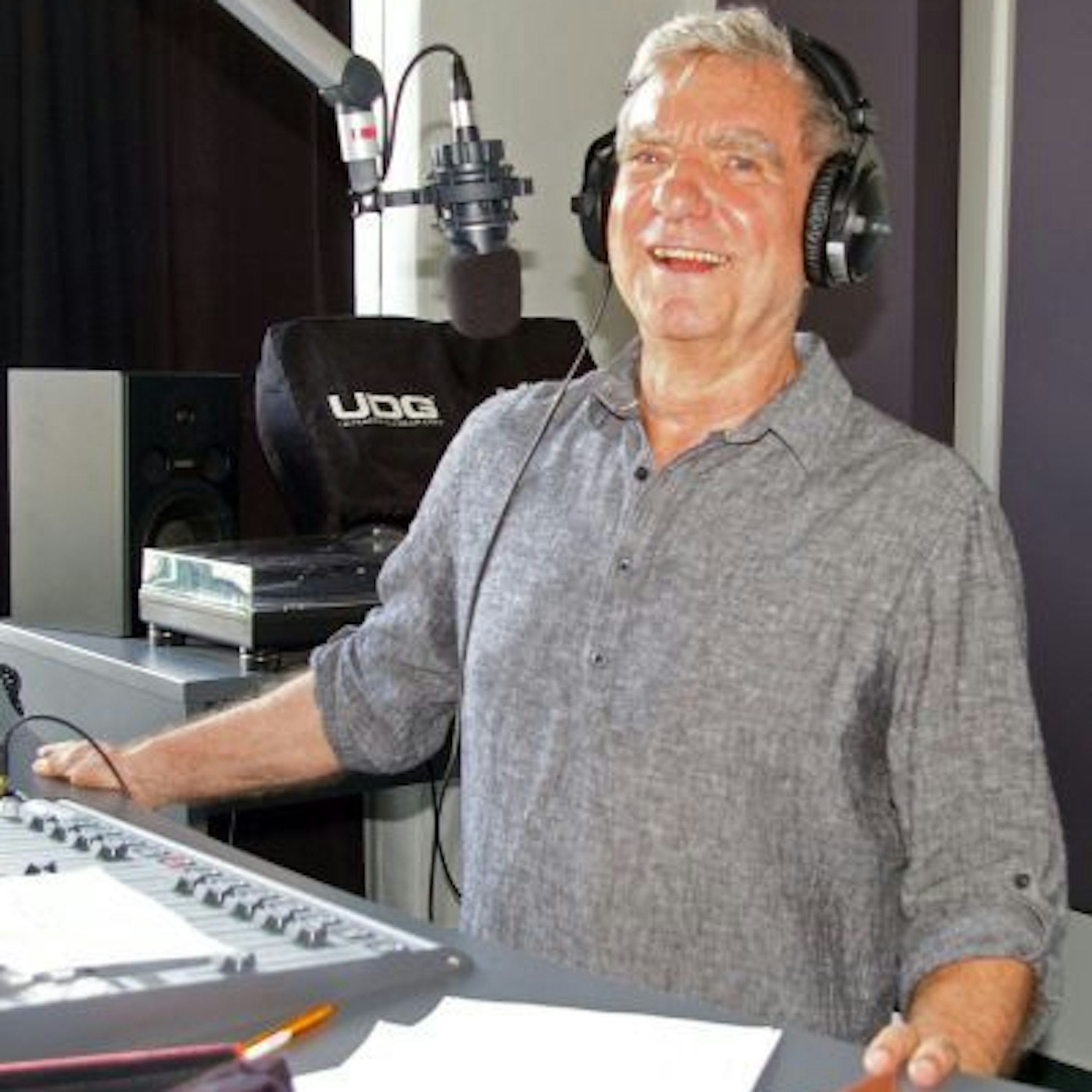 Siegfried Trzoß am „Kofferradio“-Mikrofon