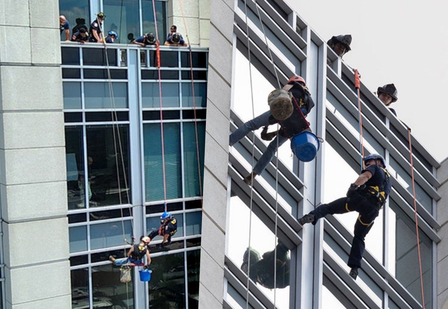Höhenangst-Horror! Fensterputzer baumelt an 140-Meter-Wolkenkratzer