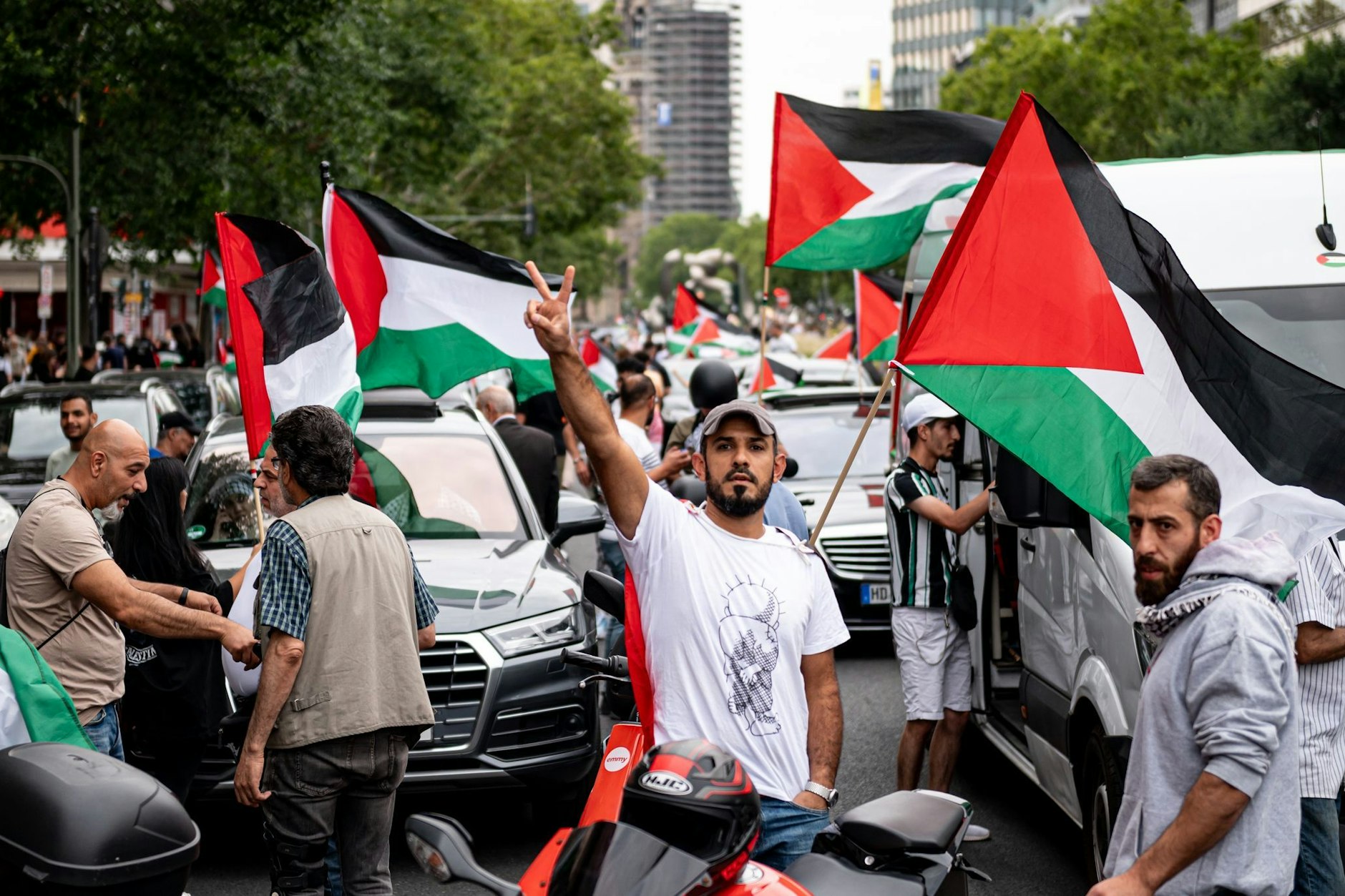 Rund um den Wittenbergplatz kommt es immer wieder zu Demonstrationen von Palästina-Anhängern.&nbsp;