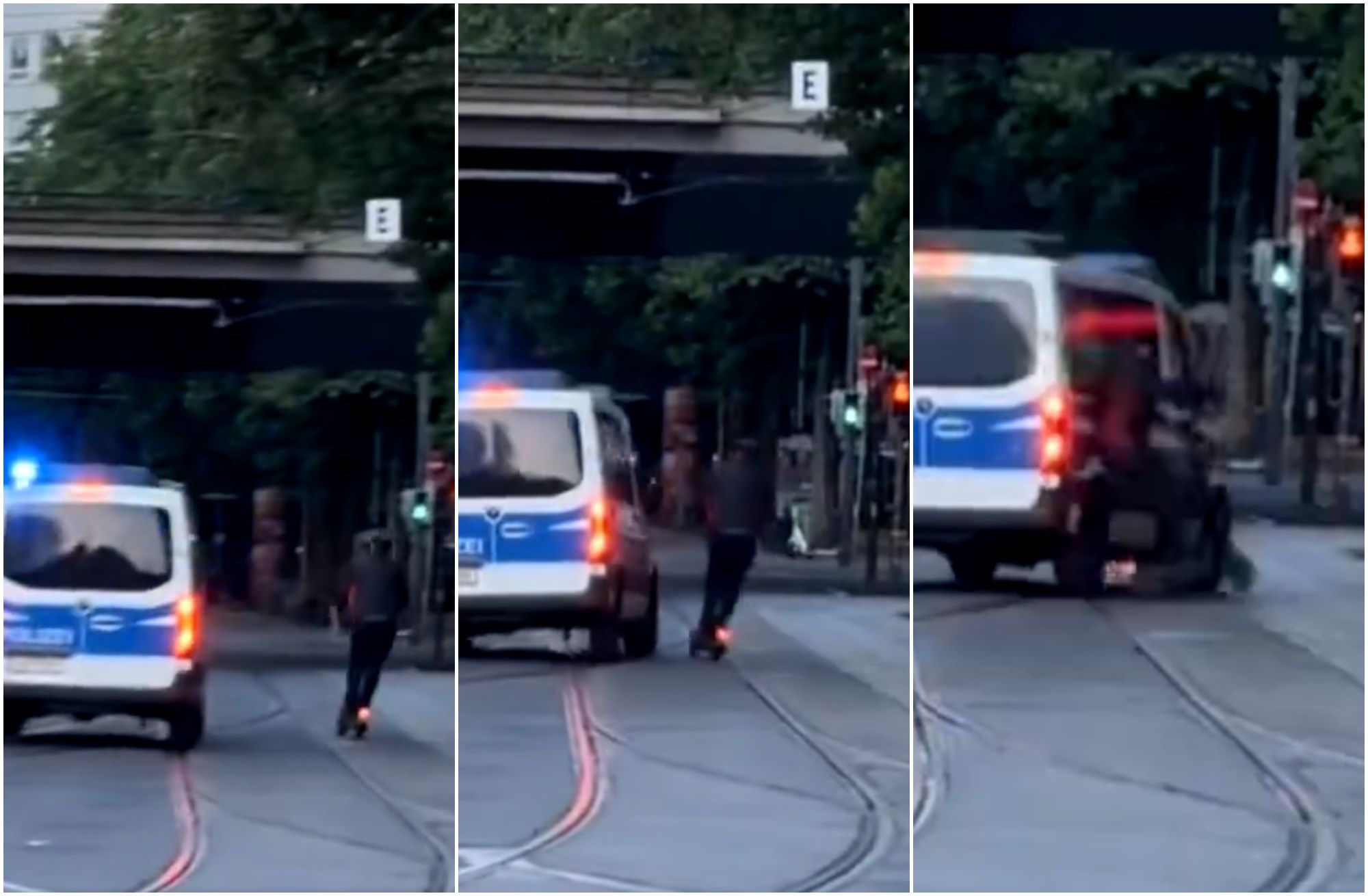 Krasses VIDEO: Polizei rammt Po-Grapscher von E-Scooter