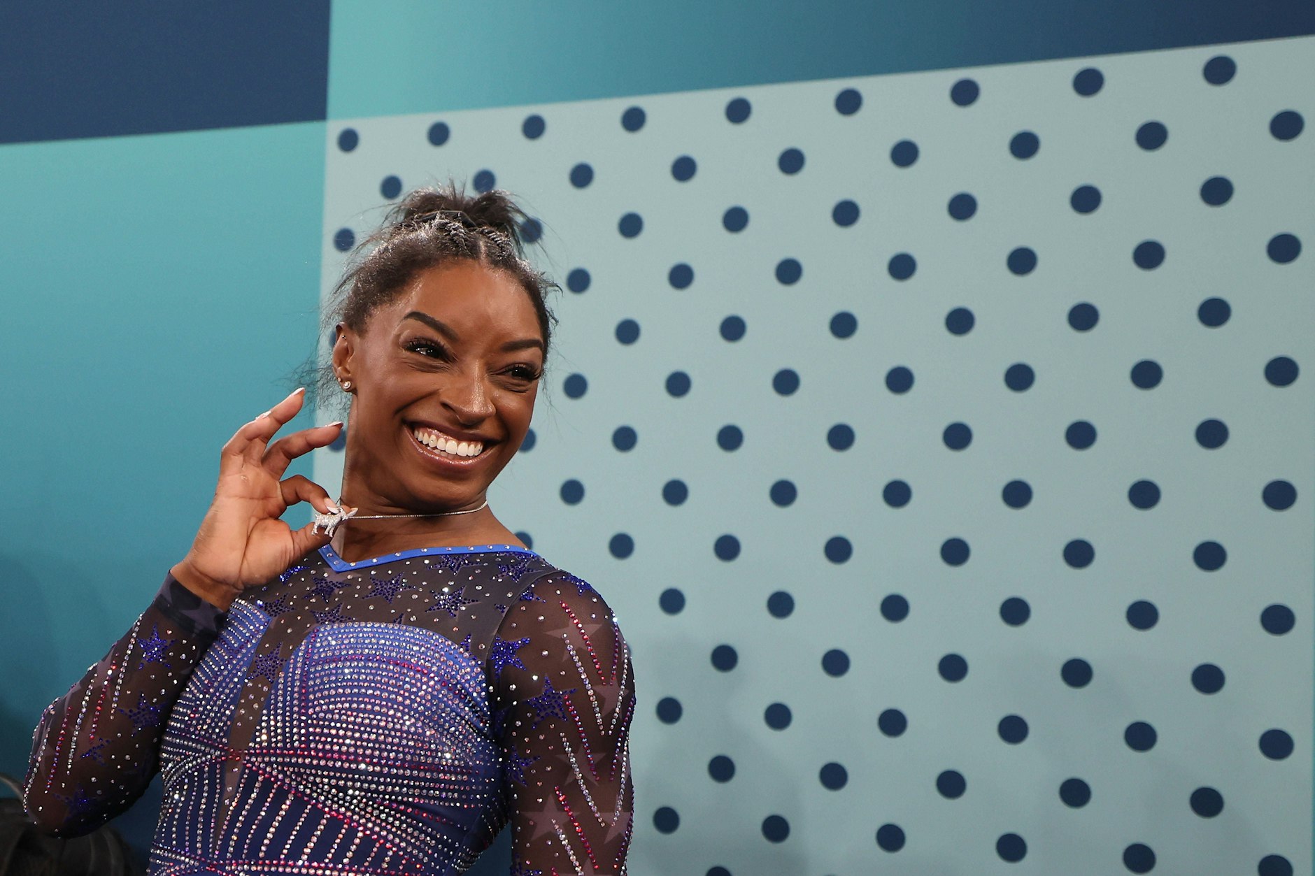 Simone Biles nach dem Wettkampf in Paris