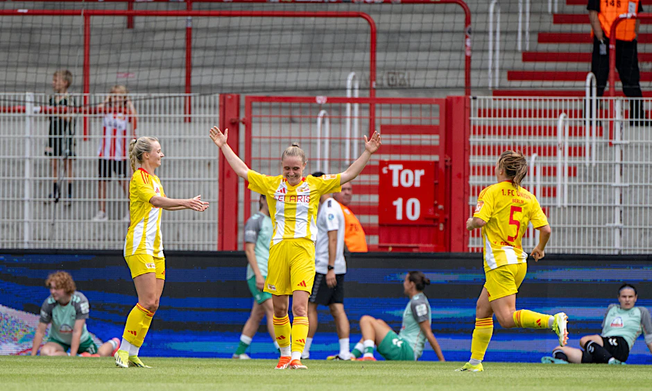 Pia Metzker erzielte mit einem herrlichen Schlenzer den zwischenzeitlichen Ausgleich für die Union-Frauen im Test gegen Bremen.