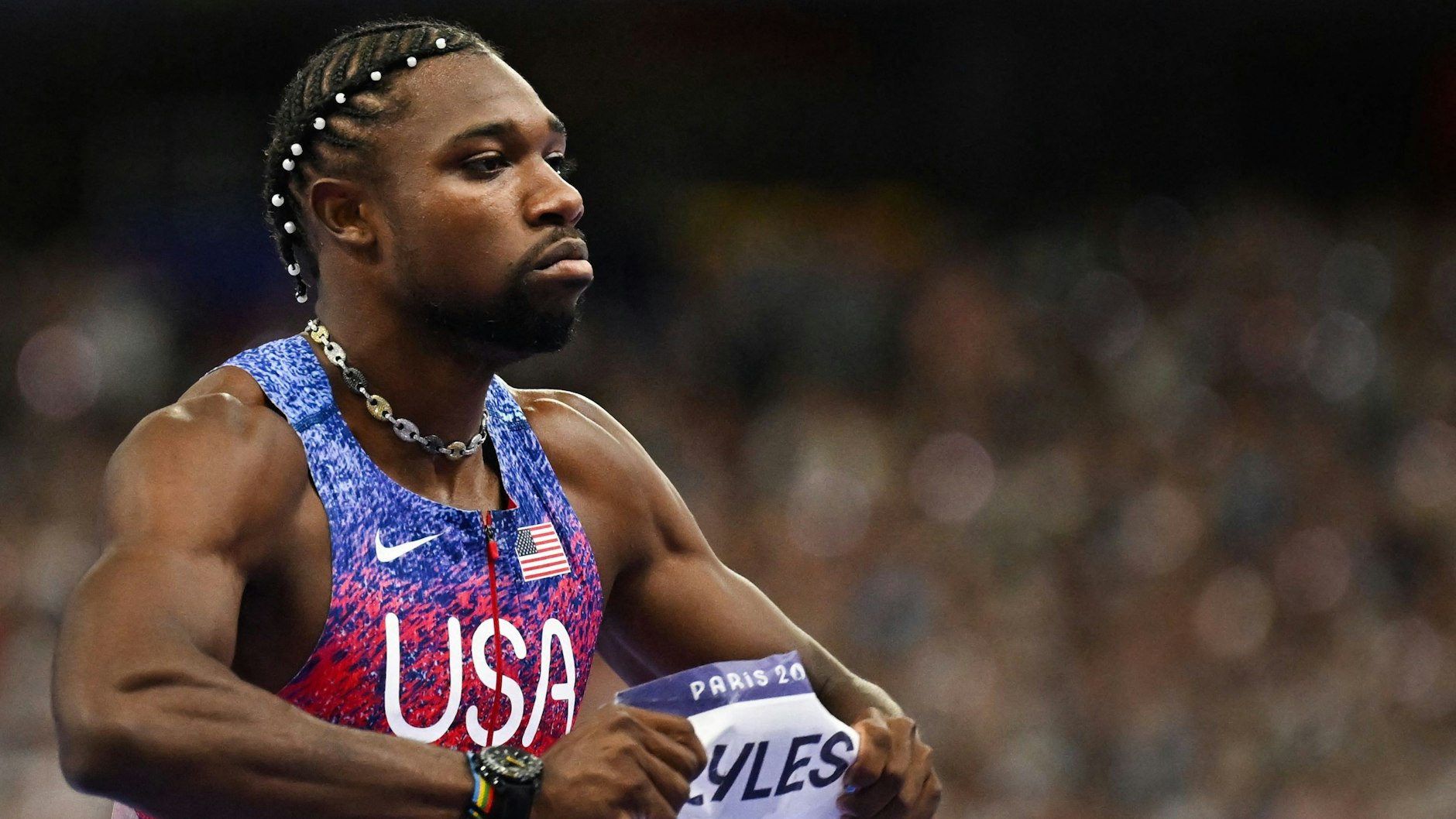 Noah Lyles ist am Sonntag der schnellste Mann der Welt und gewinnt Olympia-Gold im 100-Meter-Sprint der Männer.