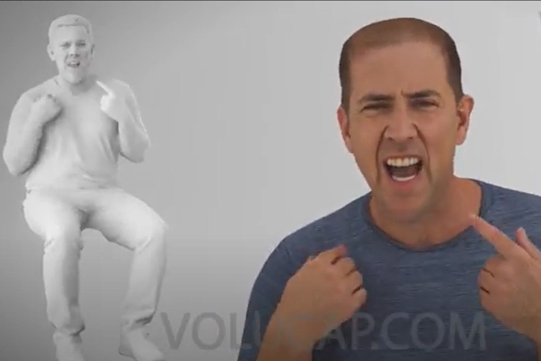 In diesem PR-Video des Volucap-Studios wird gezeigt, wie ein echt wirkender Deepfake eines Schauspielers erzeugt wird.