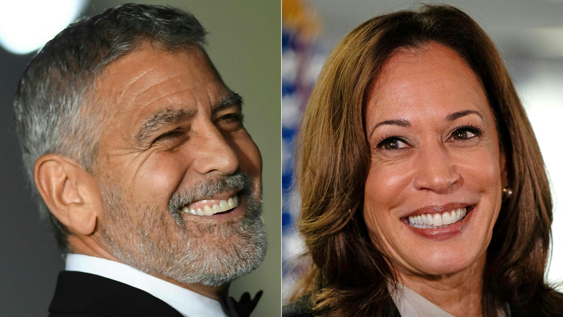 Falls Kamala Harris (r.) gegen Donald Trump verliert, soll Hollywood-Star George Clooney sie beerben.
