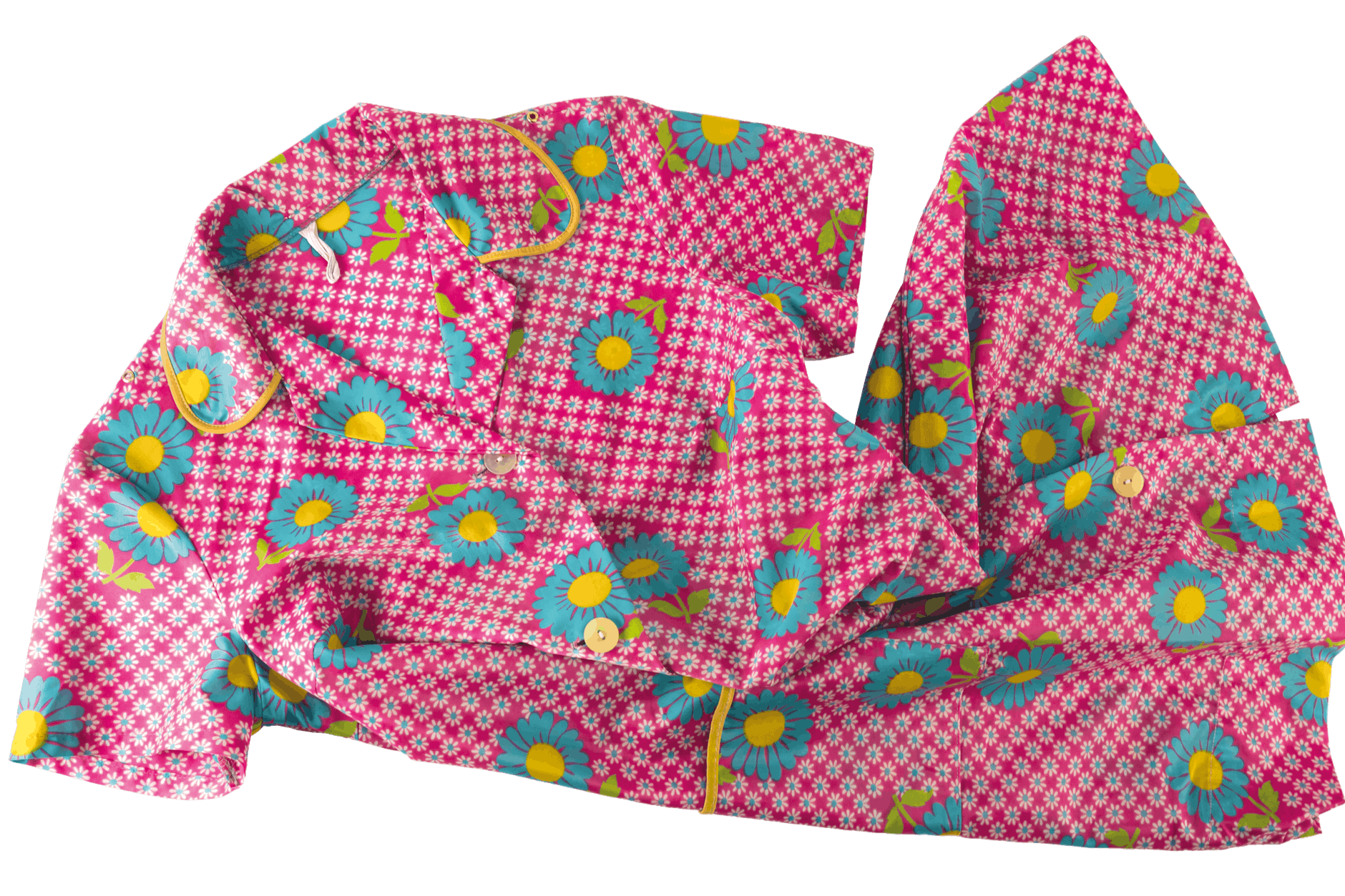 Mit Blümchenmuster und aus Dederon: die legendäre Kittelschürze aus der DDR.