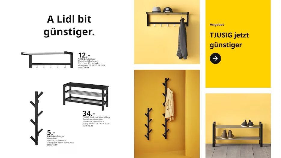 Mit dieser Online-Anzeige holte Ikea zum Gegenschlag gegen Lidl aus.