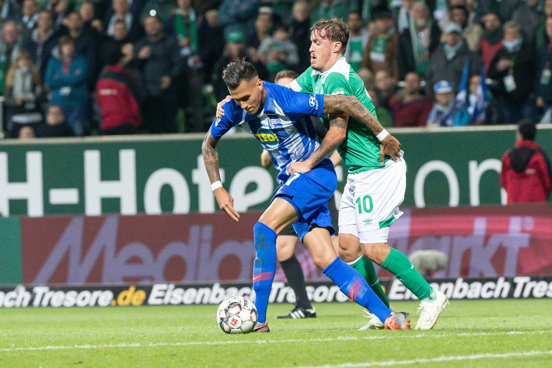 Max Kruse (36) lieferte sich zu seiner aktiven Zeit auch auf dem Platz heiße Duelle mit Ex-Hertha-Stürmer Davie Selke (29).