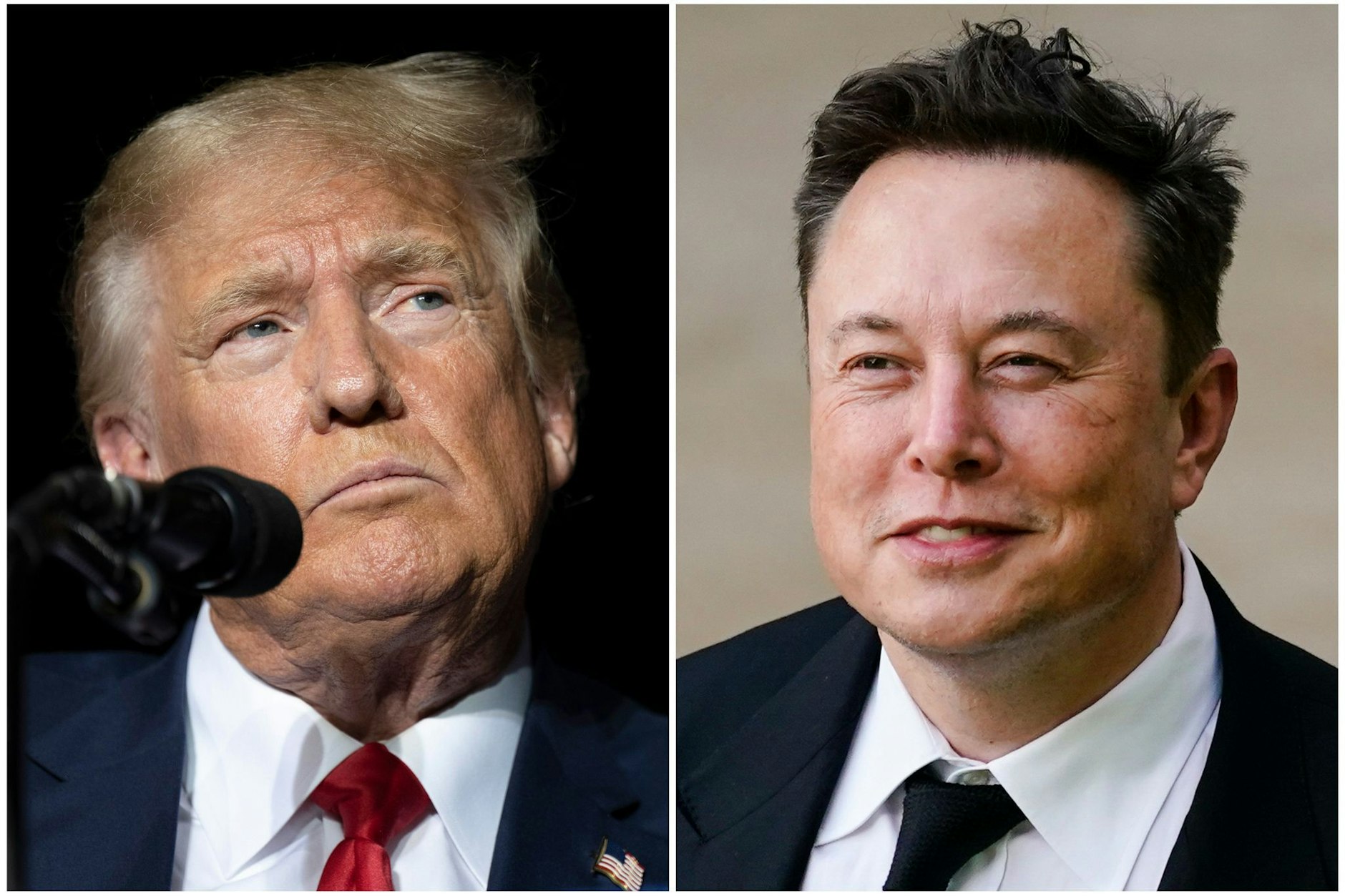 Donald Trump (l.), ehemaliger Präsident der USA und Elon Musk (Archivbilder)