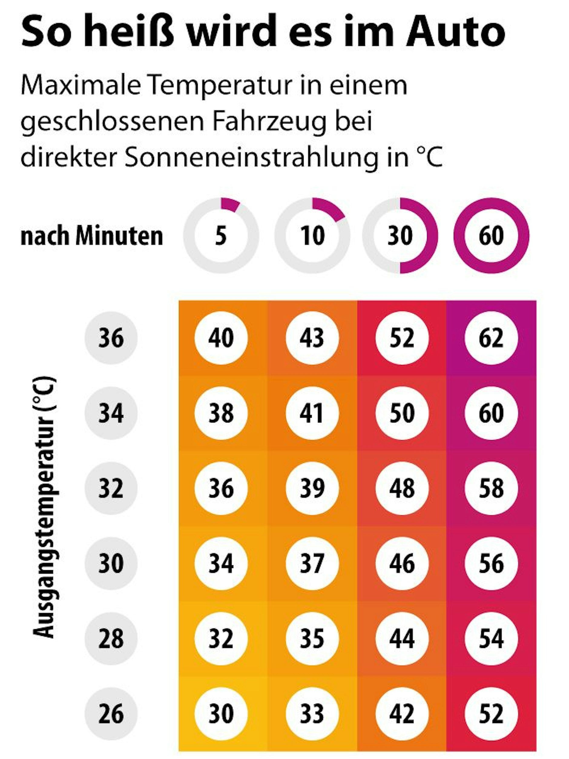 Gefährlich heiß wird es im Auto ziemlich schnell. 