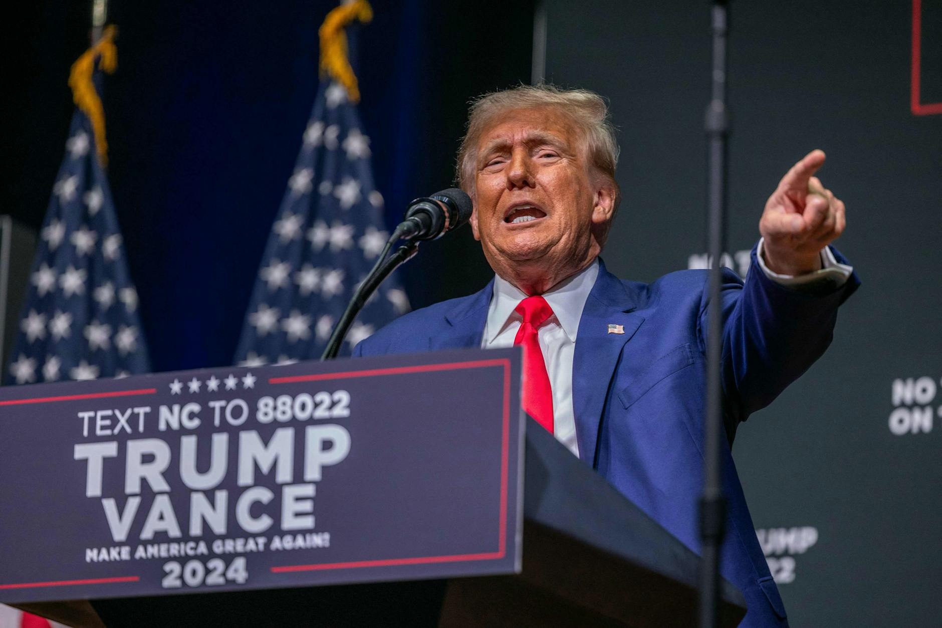 Wahlkampf: Donald Trump in Asheville, North Carolina. Am 13. Juli wurde er während einer Rede angeschossen.