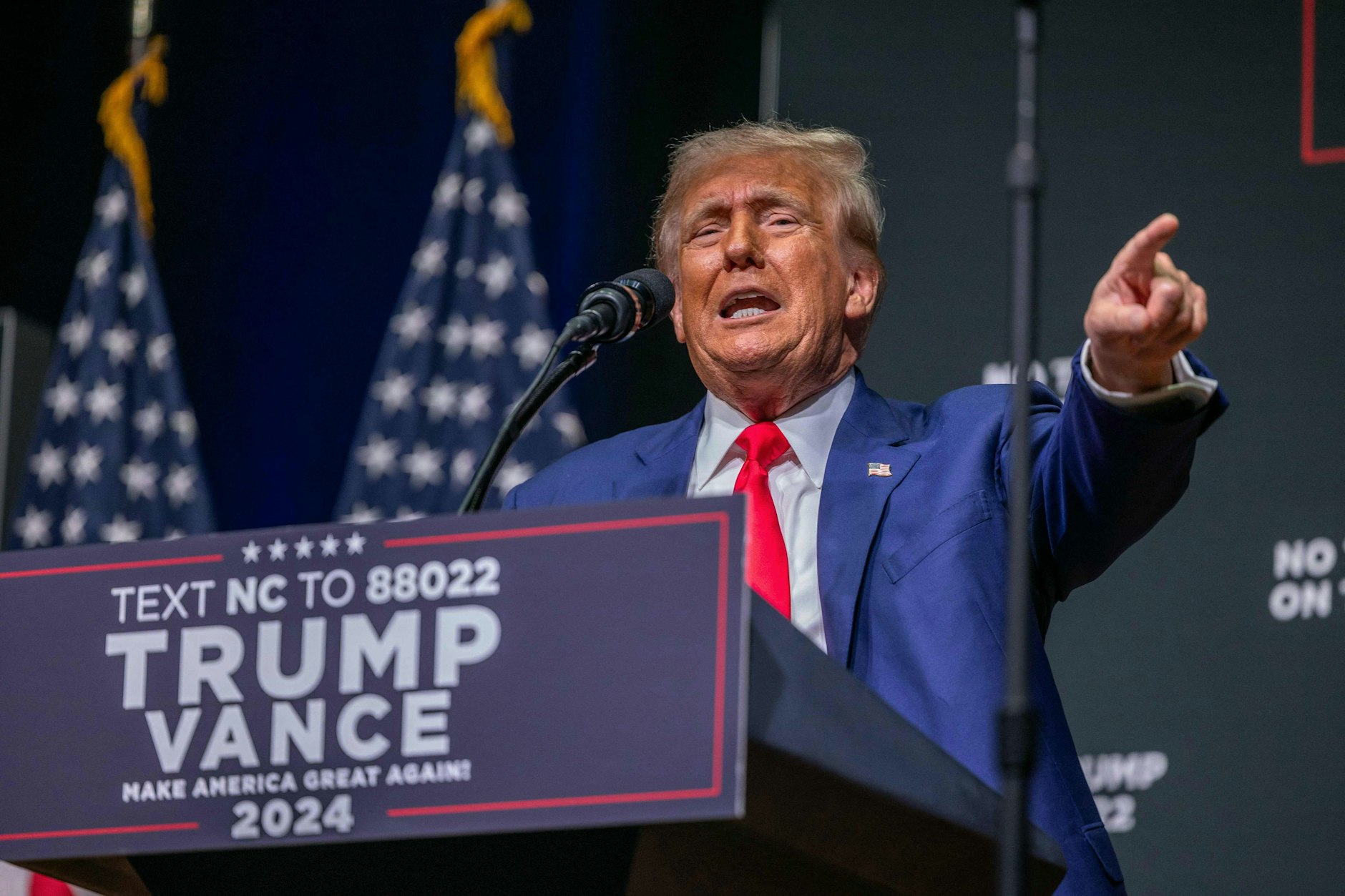 Wahlkampf: Donald Trump in Asheville, North Carolina. Am 13. Juli wurde er während einer Rede angeschossen.