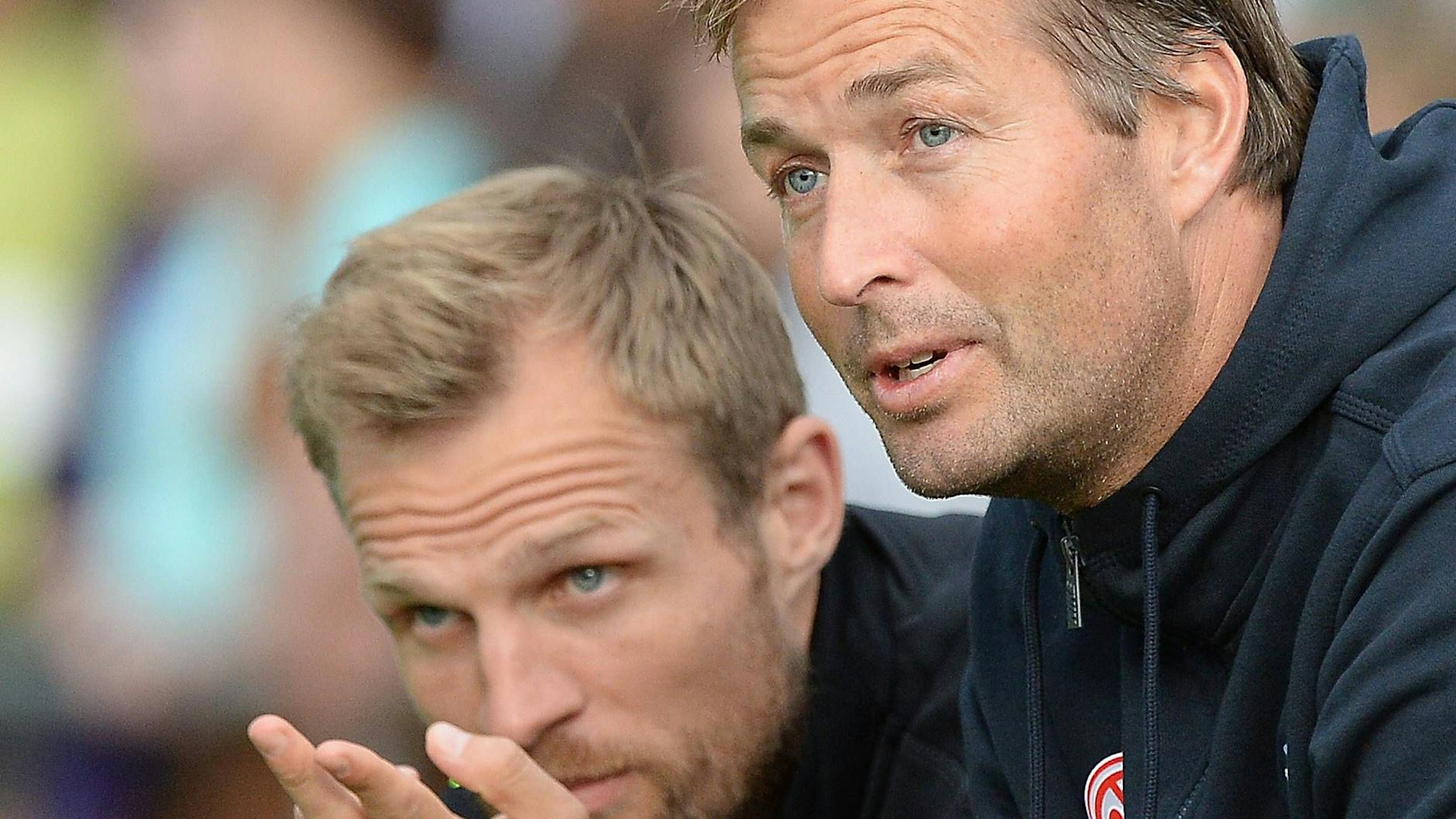 Bo Svensson (l.) flüsterte im Sommer 2014 dem Mainzer Trainer Kasper Hjulmand so manchen Tipp.
