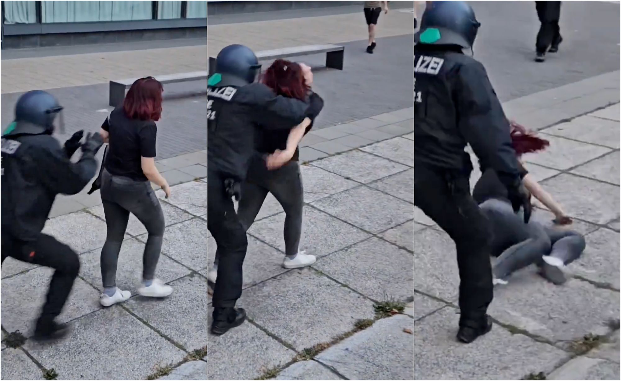 Polizist schubst Demonstrantin zu Boden – Berliner Polizei ermittelt