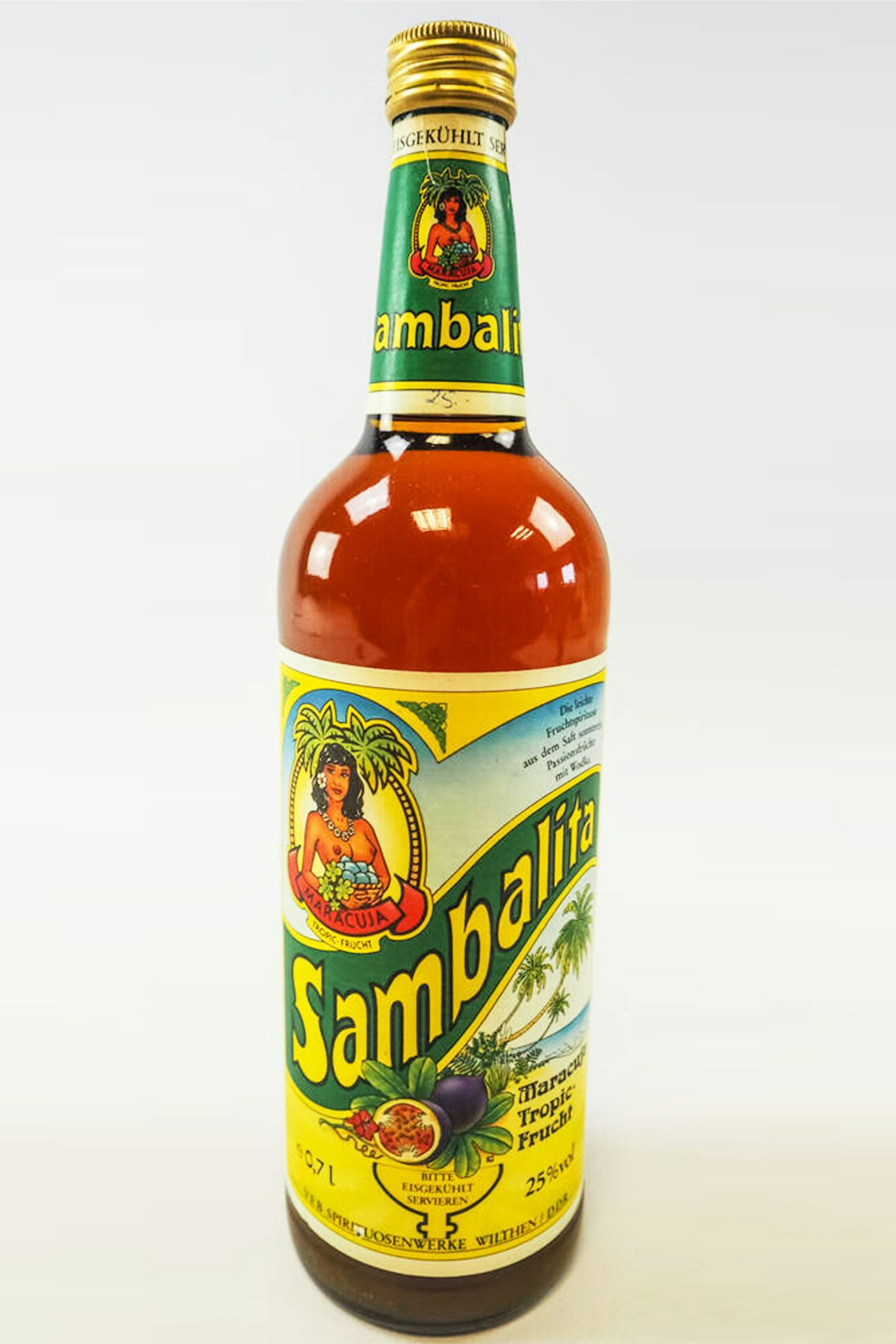 Den Likör Sambalita brachte der VEB Spirituosenwerke Wilthen Anfang der 80er-Jahre auf den Markt.