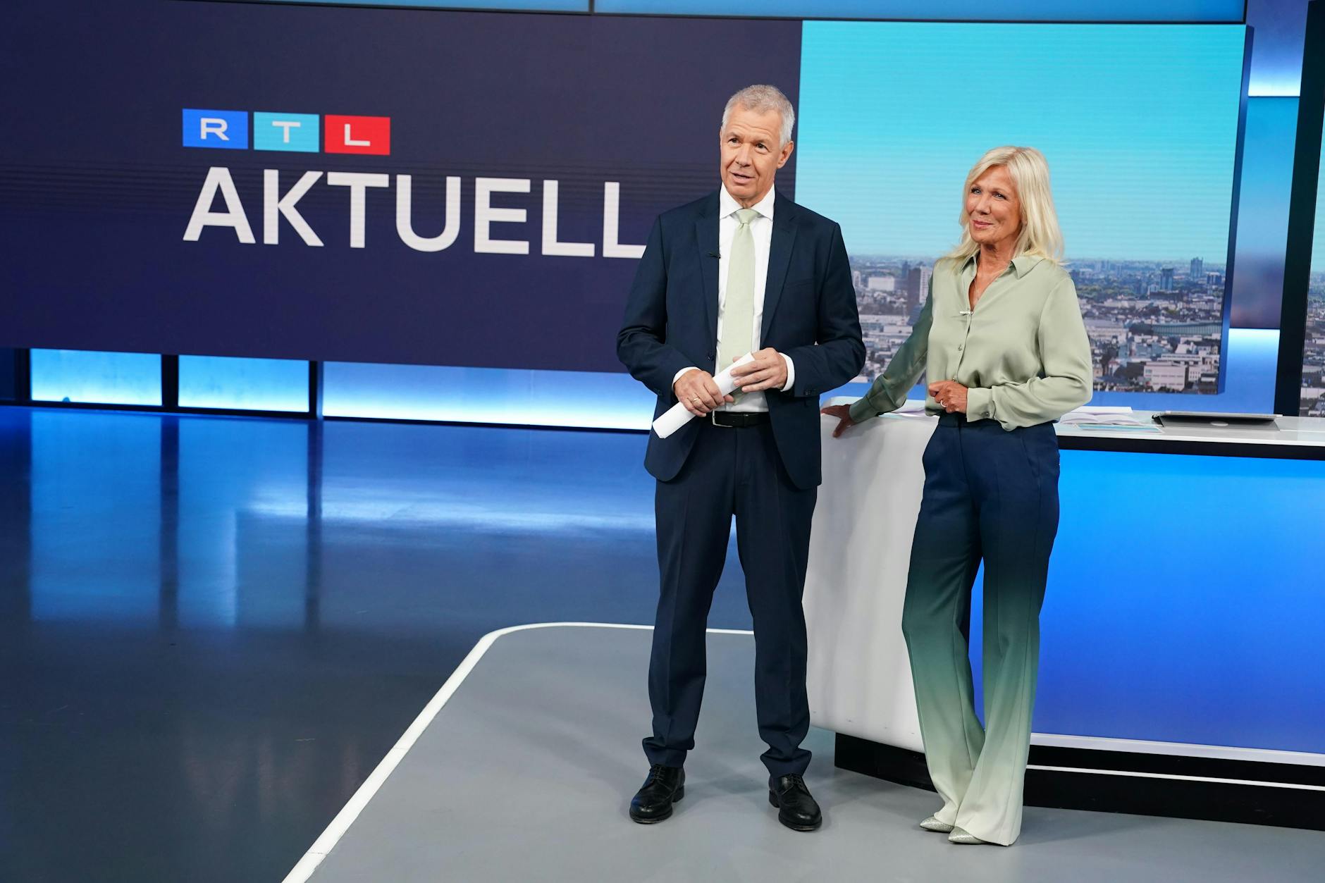 Peter Kloeppel und Ulrike von der Groeben moderierten am Abend ihre letzte Ausgabe von RTL Aktuell.