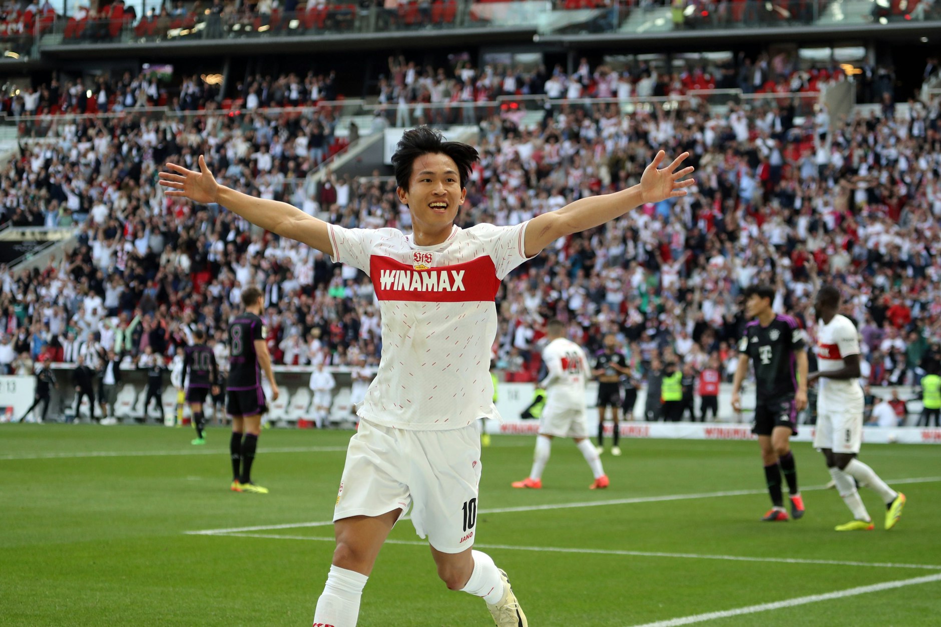 Jubelt künftig für den 1. FC Union: Woo-yeong Jeong (24) kommt für ein Jahr auf Leihbasis vom VfB Stuttgart.