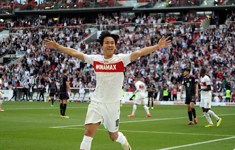 Jubelt künftig für den 1. FC Union: Woo-yeong Jeong (24) kommt für ein Jahr auf Leihbasis vom VfB Stuttgart.