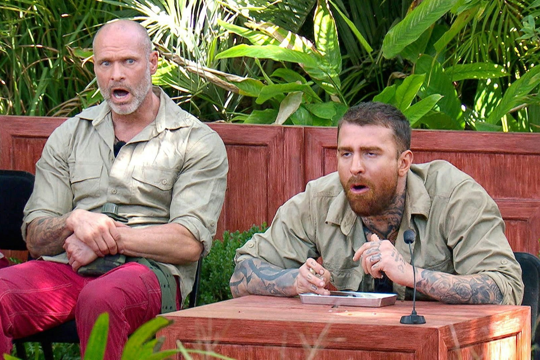 Thorsten Legat und Gigi Birofio im Dschungelcamp.