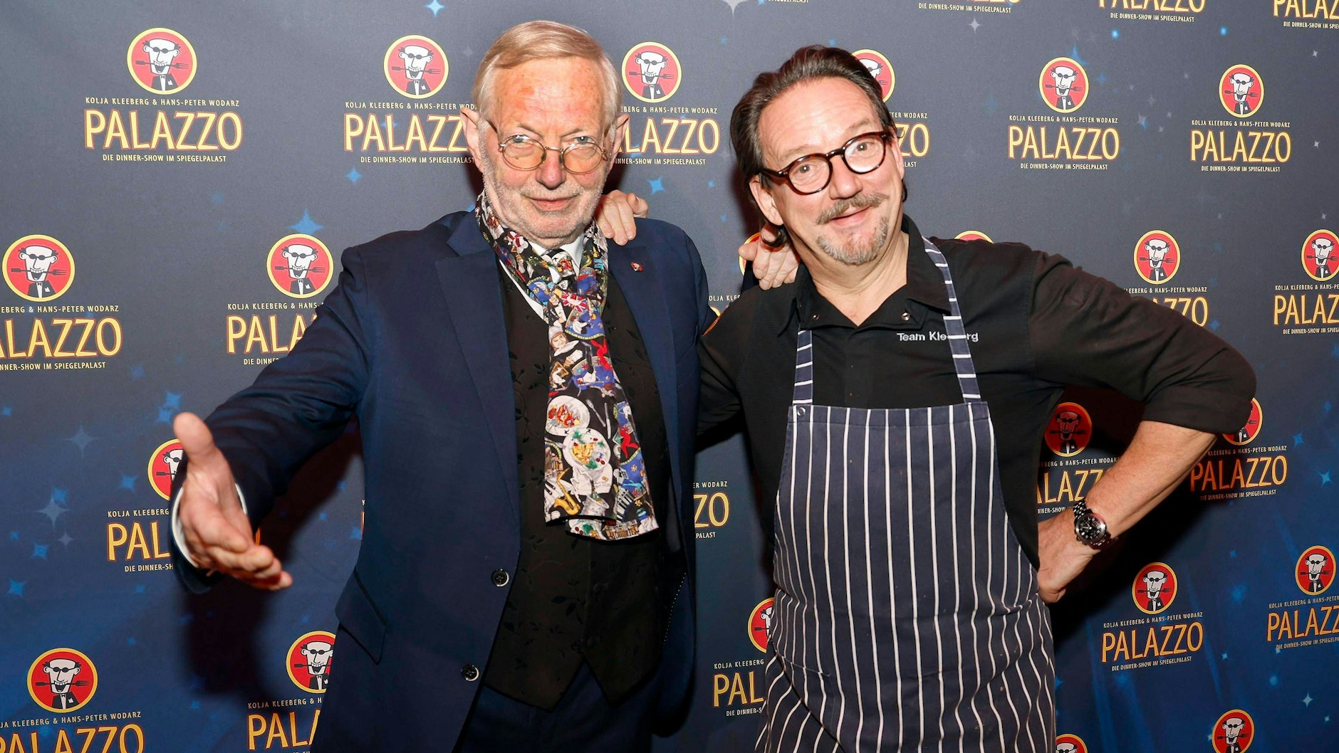 Kolja Kleeberg (rechts) mit Hans-Peter Wodarz bei der „Palazzo“-Premiere in Berlin.