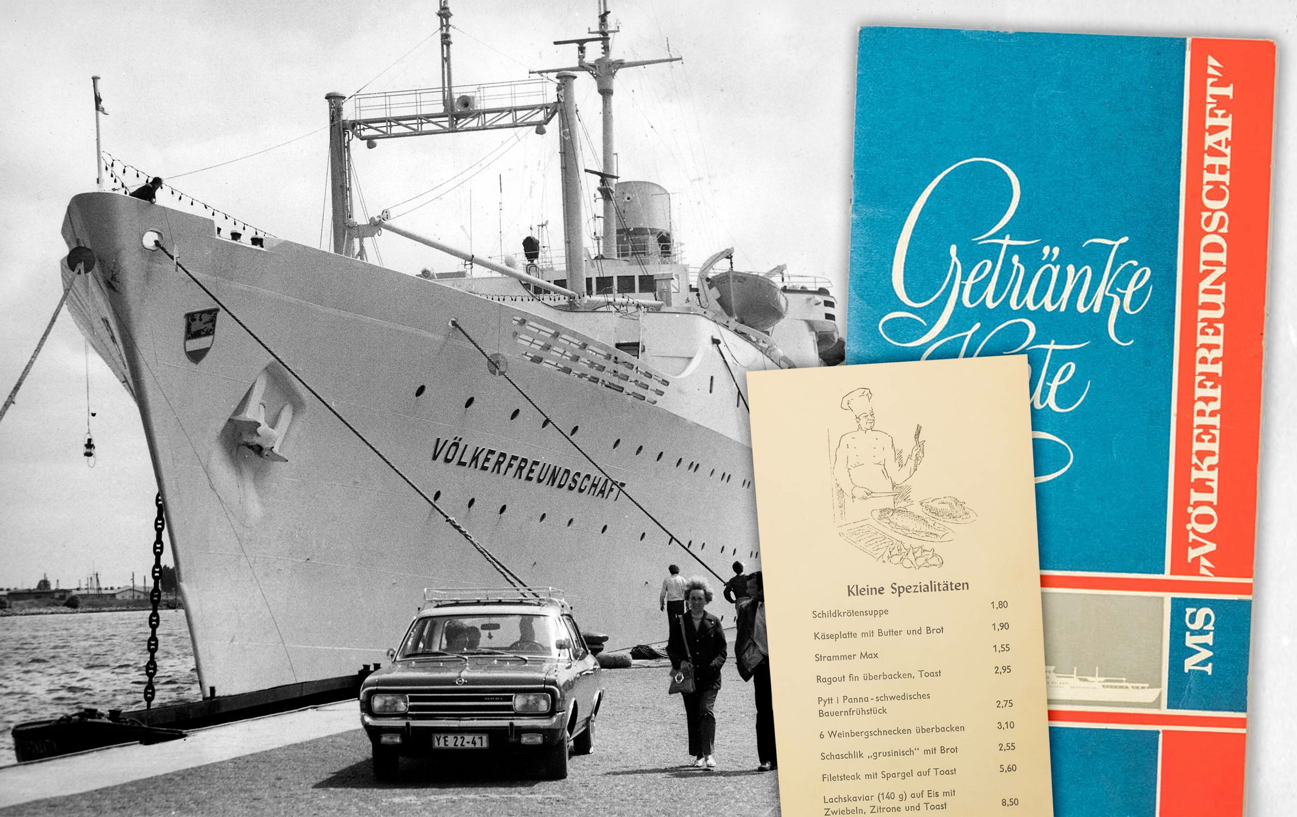Speisekarten aus der DDR: DAS gab es auf der „MS Völkerfreundschaft“!