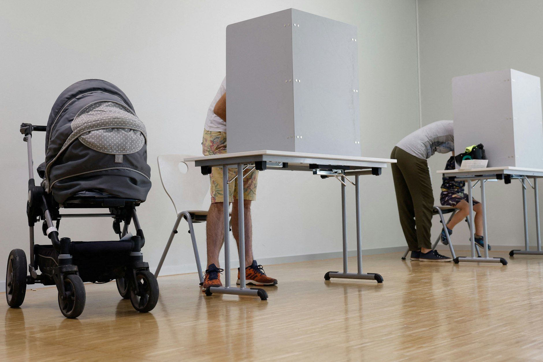 Ein Wahllokal in Dresden