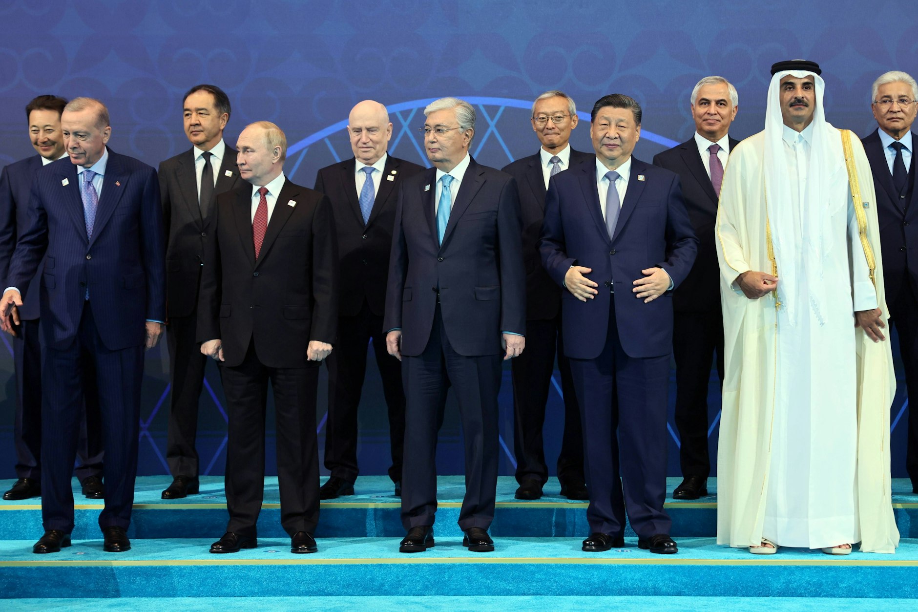 Der türkische Präsident Recep Tayyip Erdogan nimmt am 4. Juli 2024 an einem Treffen im SCO-Plus-Format der Shanghaier Organisation für Zusammenarbeit in Astana, Kasachstan, teil.