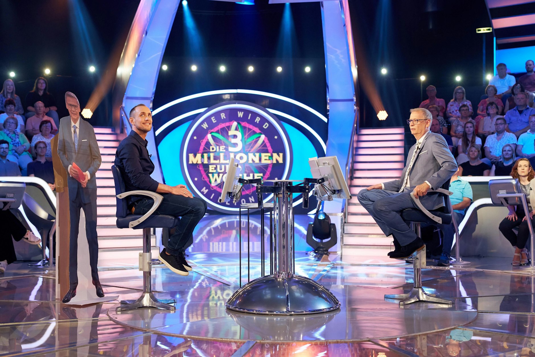 Matthias Rütten mit Günther Jauch bei „Wer wird Millionär?“.