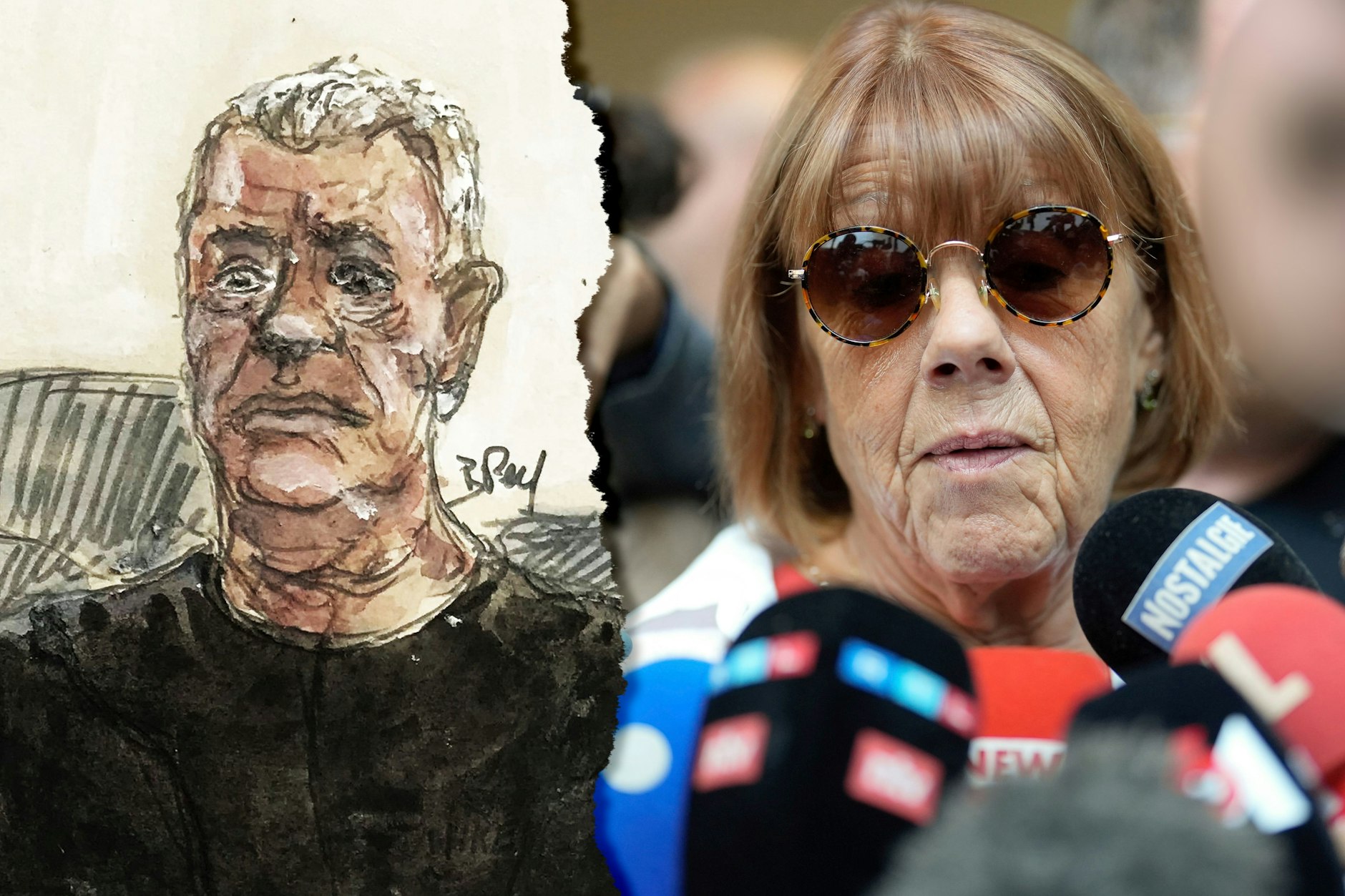 Dominique P. (hier vom Gerichts-Zeichner porträtiert) setzte seine Ehefrau Gisele zehn Jahre lang regelmäßig unter Drogen - und ließ andere Männer sie vergewaltigen.