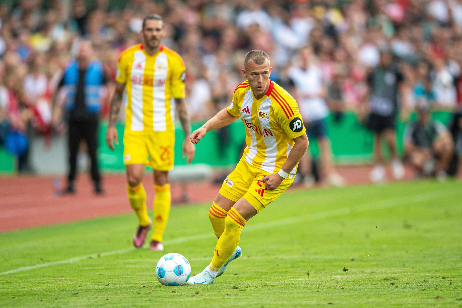 Tim Skarke (27) kam wie hier im Pokal bisher beim 1. FC Union in dieser Saison nur als Joker zum Einsatz. Im Test gegen Braunschweig sammelte er jetzt weitere Pluspunkte für die Startelf.