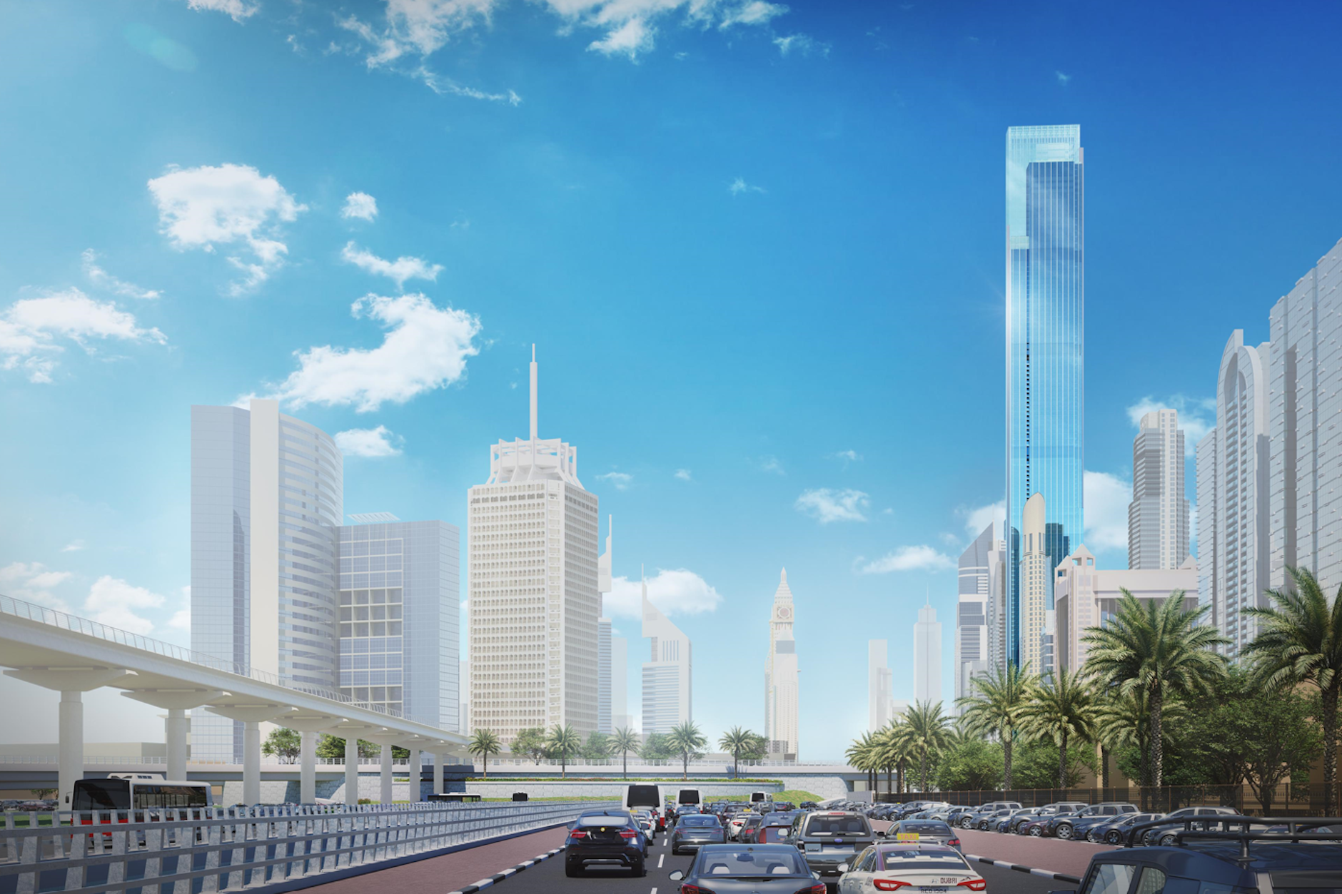 Der Burj Azizi in Dubai soll das zweithöchste Gebäude der Welt werden.