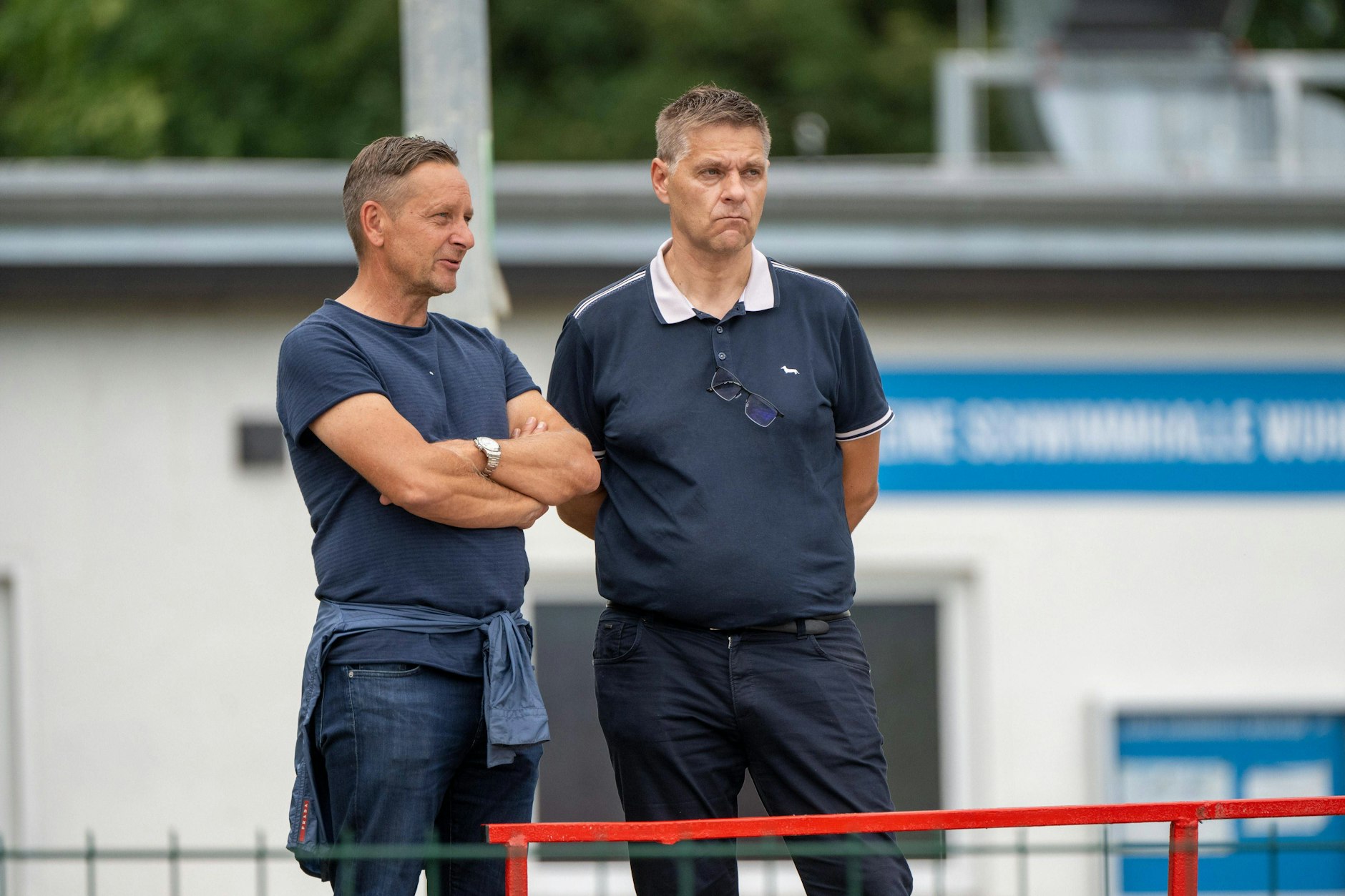 Gemeinsam für den neuen Kader des 1. FC Union verantwortlich: Chefscout Oliver Ruhnert (52) und Manager Horst Heldt (54, l.). 