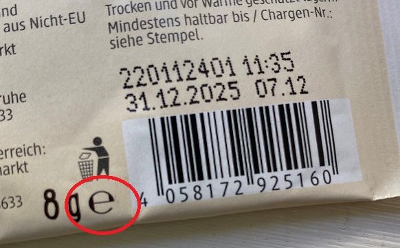 Hätten Sie es gewusst? Dafür steht das kleine „℮“ auf Verpackungen und Flaschen