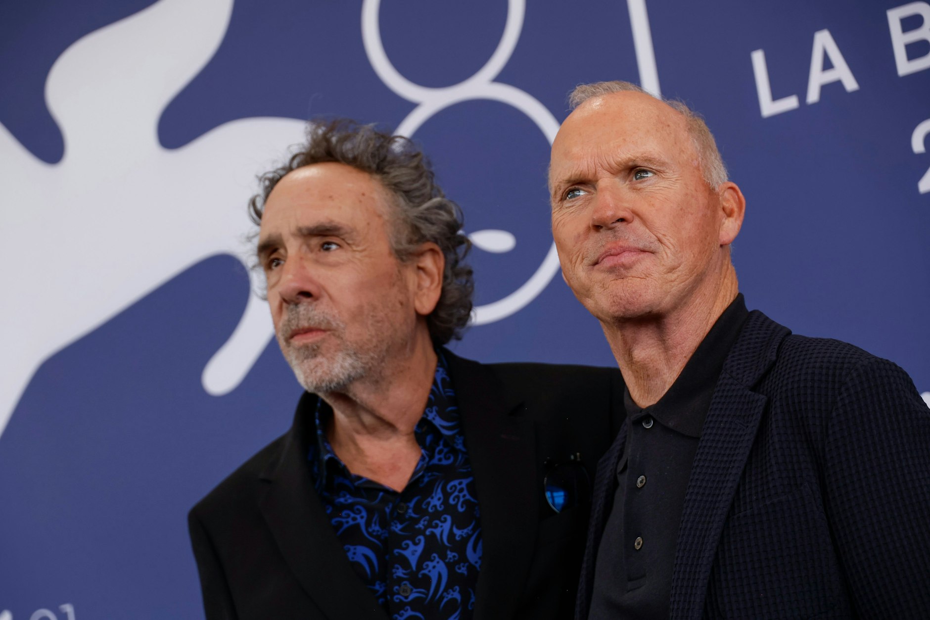 Regisseur Tim Burton und Schauspieler Michael Keaton bei den Filmfestspielen in Venedig.