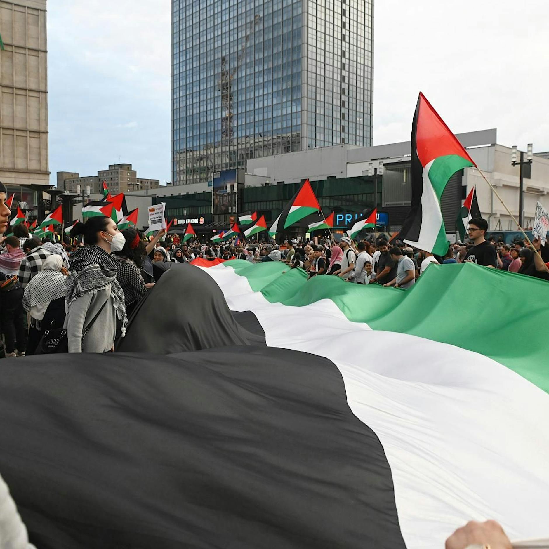 Palästina-Demo in Berlin: Journalist mit Fahnenstange auf Kopf geschlagen