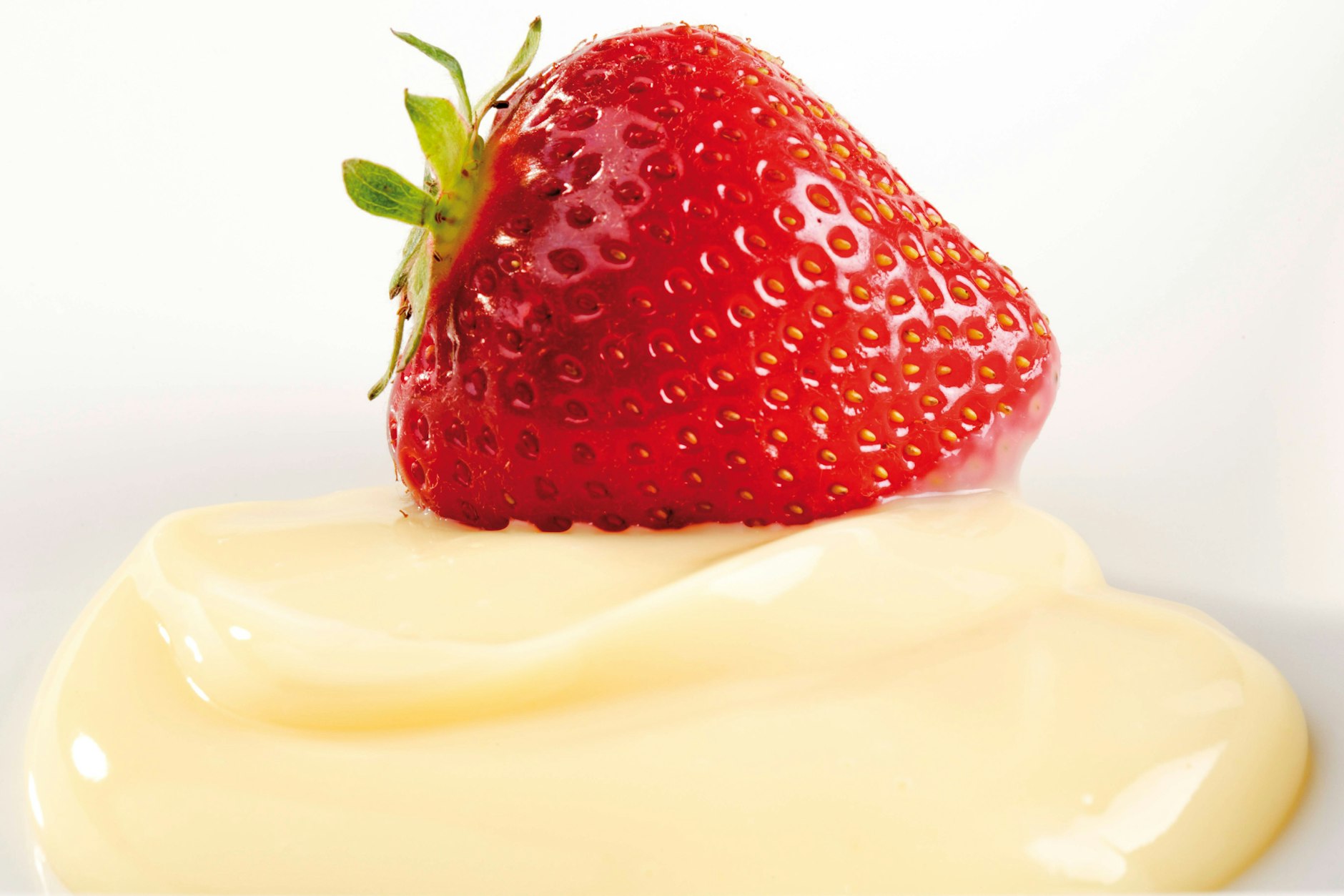 Der selbstgemachte Vanillepudding schmeckt zum Beispiel köstlich mit Erdbeeren. 