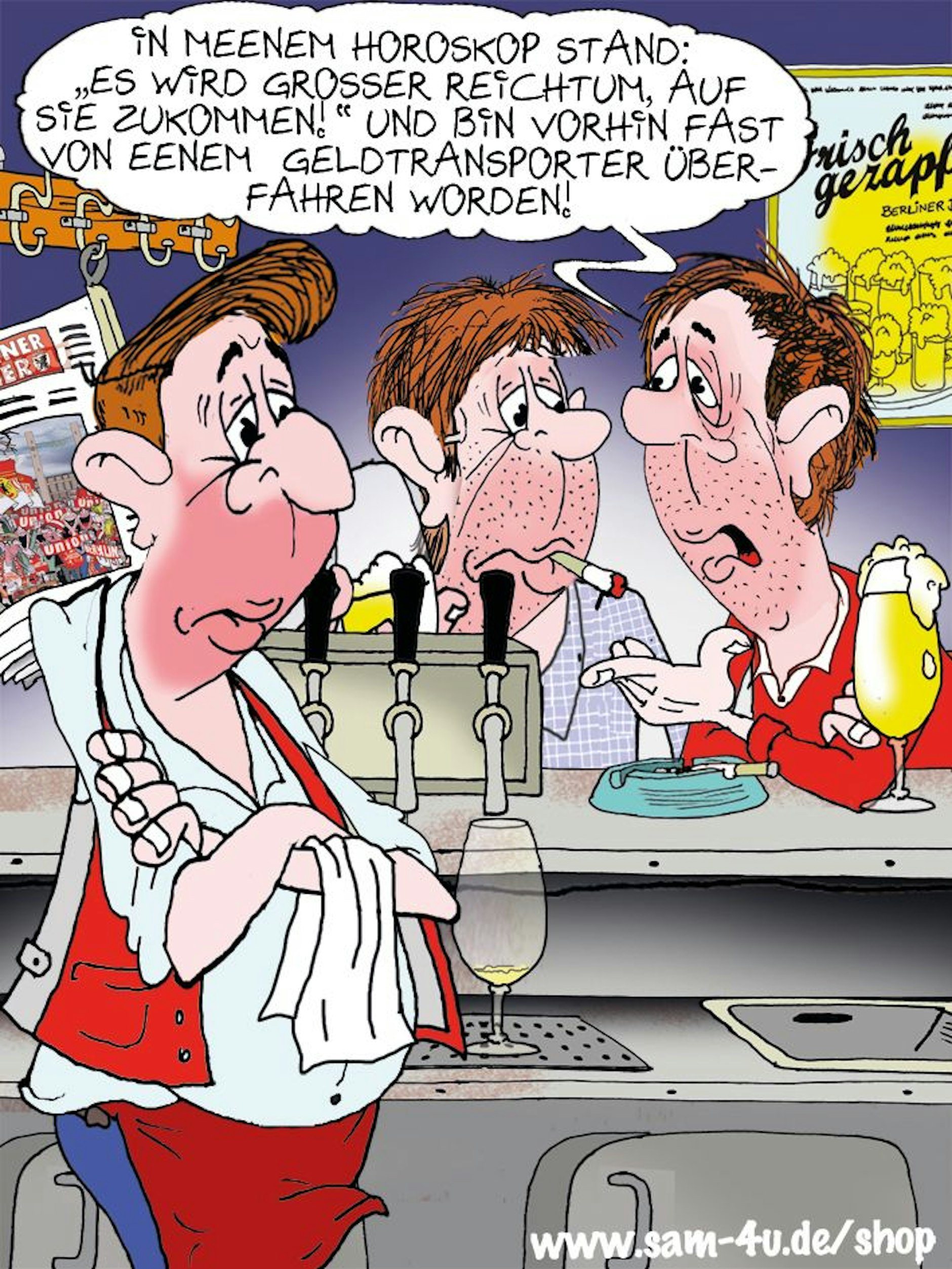 Unser Cartoon des Tages stammt auch heute aus der Werkstatt von Zeichner Sam Paff aus Berlin.