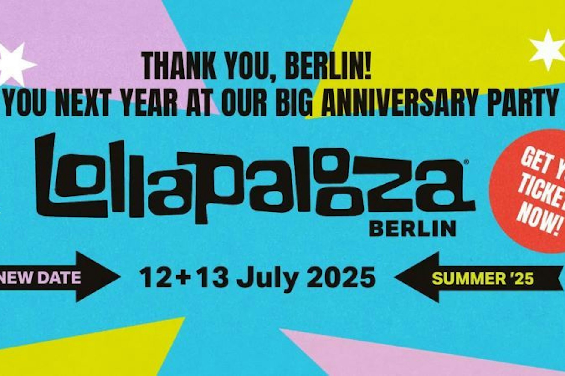 Das Lolla geht 2025 in die nächste Runde und Du kannst dabei sein. Am 12. und 13. Juli findet das Festival erneut im Olympiastadion & Olympiapark in Berlin statt.