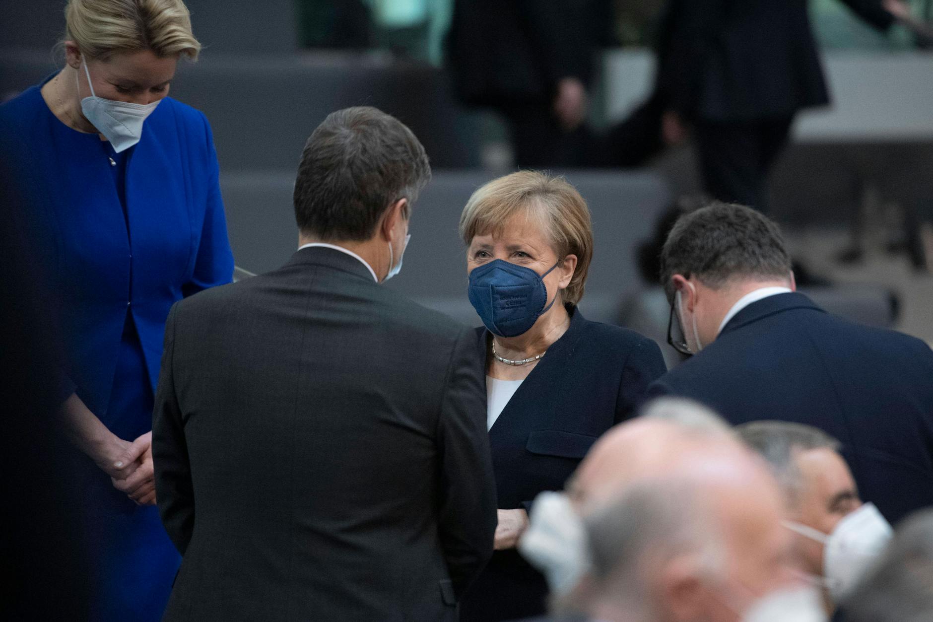 Angela Merkel 2021 im Bundestag.