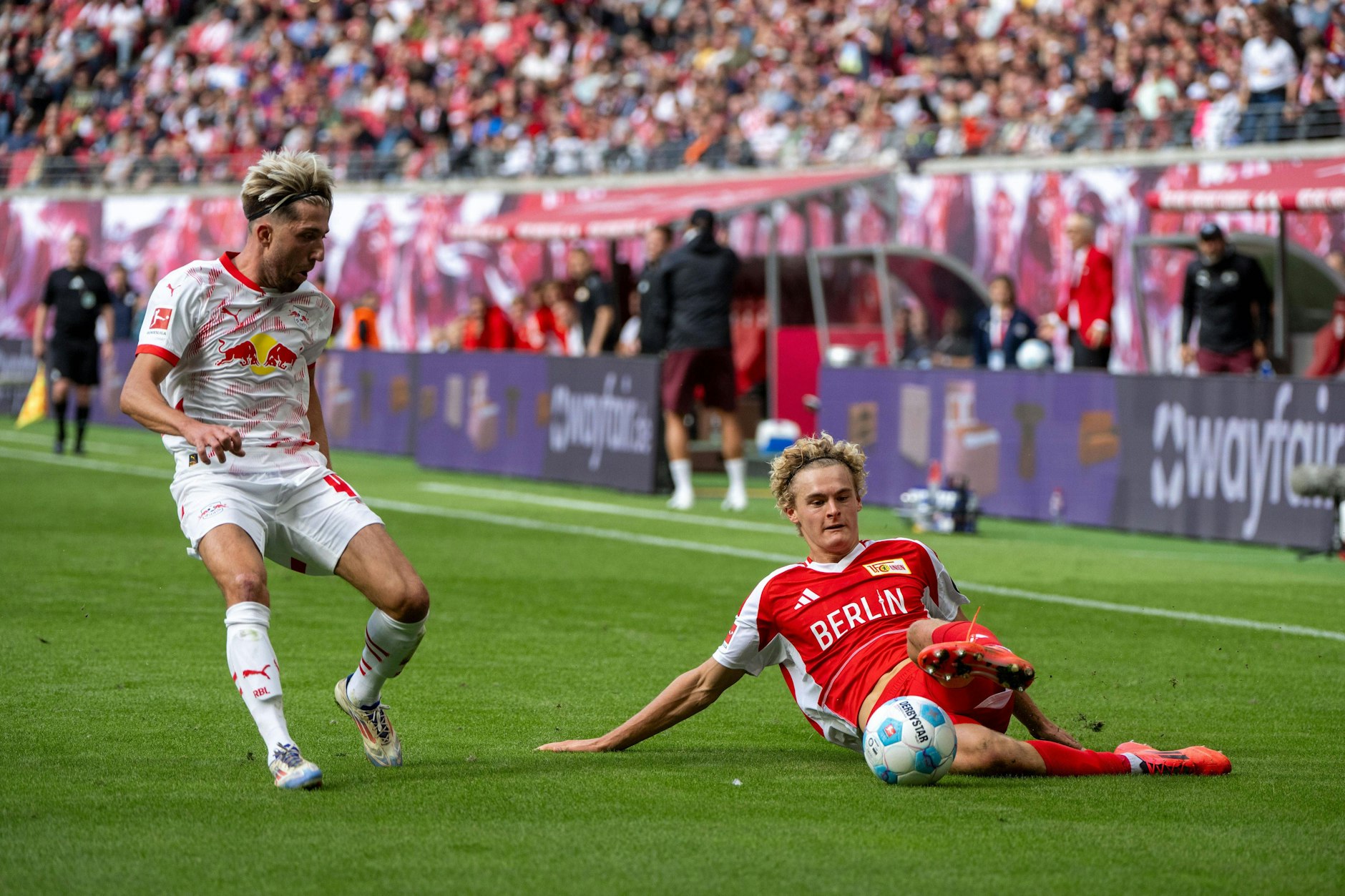 Dem 1. FC Union und Tom Rothe (19) fehlen in Leipzig gleich mehrfach nur Zentimeter für einen Auswärtssieg. 