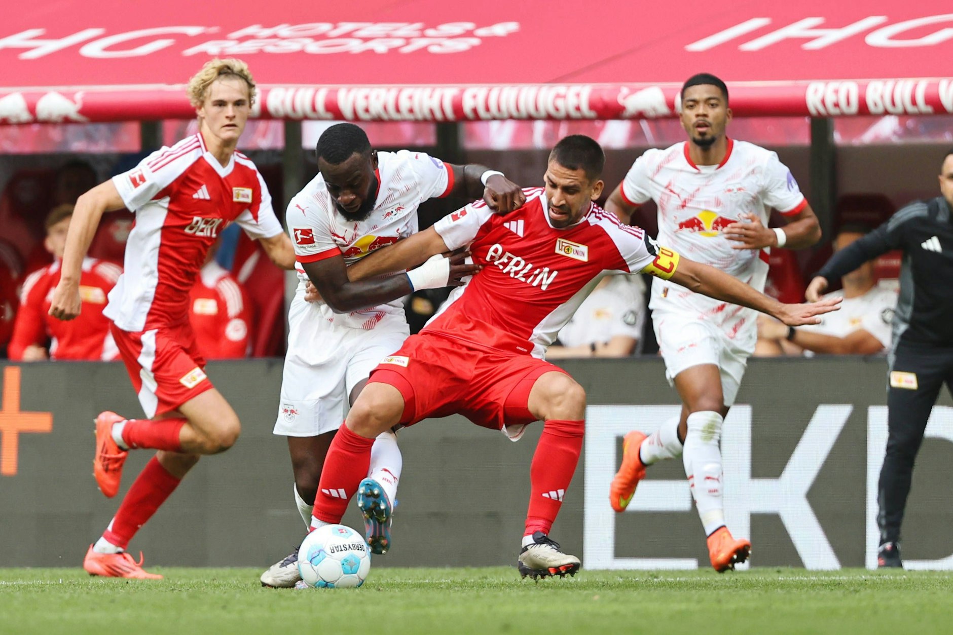 Rani Khedira (30) war sich in Leipzig mal wieder für nichts zu schade und war mit mehr als elf gelaufenen Kilometern fleißigster Profi des 1. FC Union.&nbsp;