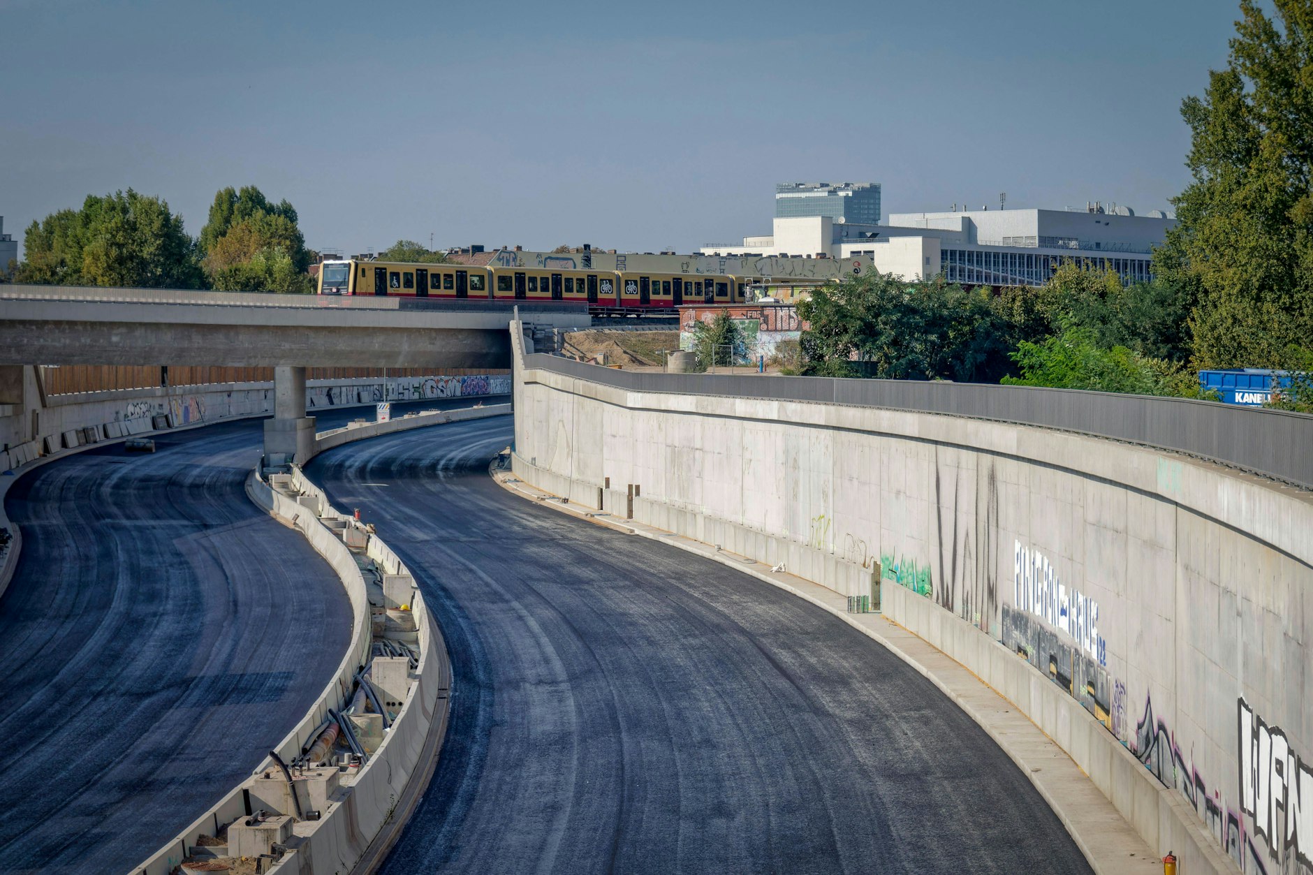 Die Baustelle für den Ausbau der A100 am 16. Bauabschnitt.