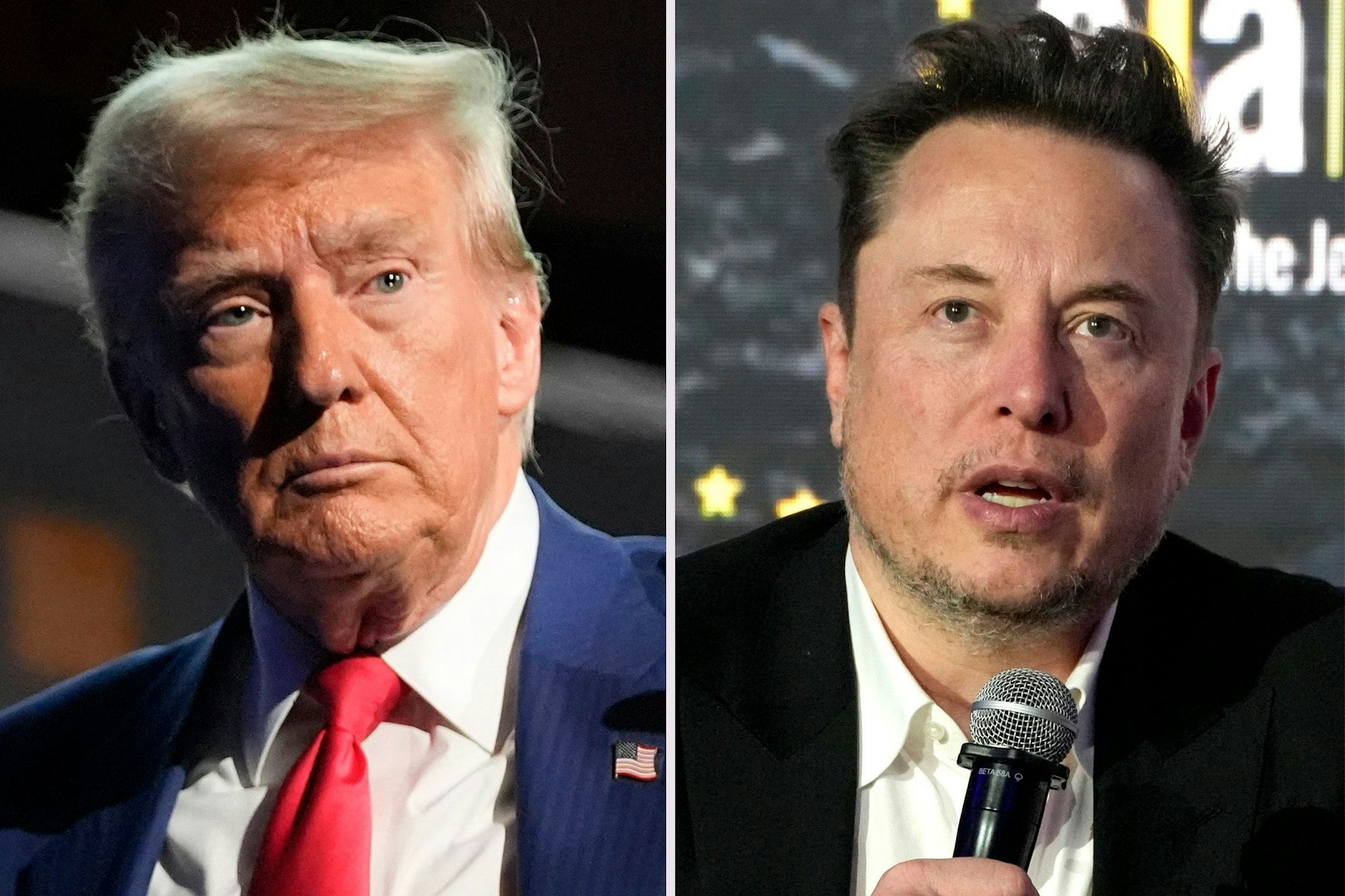 Elon Musk (r.) unterstützt den republikanischen Präsidentschaftskandidaten Donald Trump vor der Wahl im November.