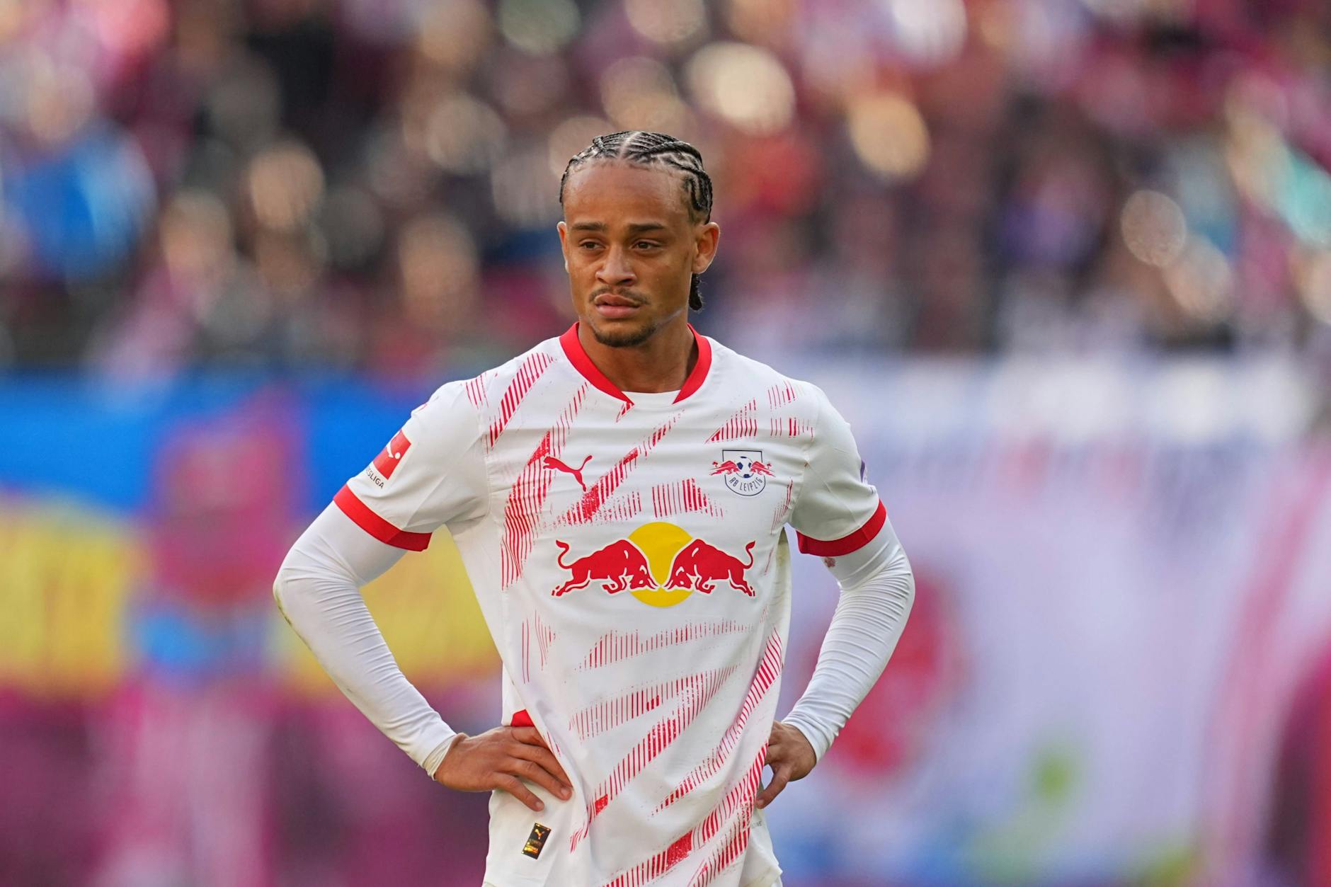 Xavi (21) konnte das Spiel von RB Leipzig gegen den 1. FC Union nicht ankurbeln und schob Frust.