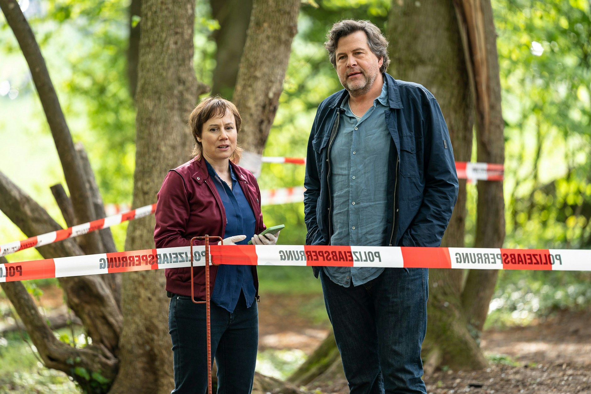Franziska Tobler (Eva Löbau) und Friedemann Berg (Hans-Jochen Wagner) am Tatort
