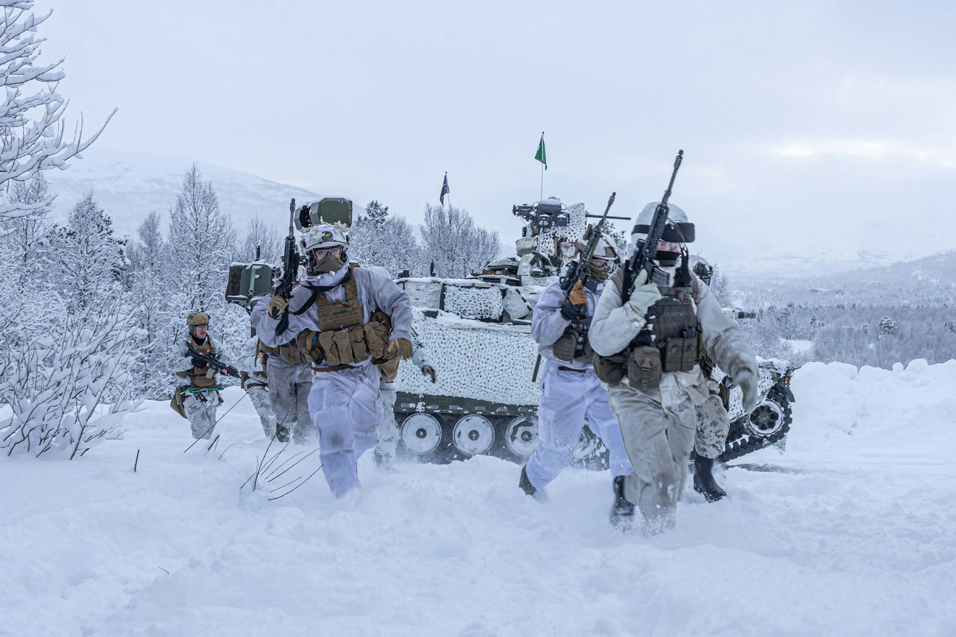 Die Polarregion im Blickfeld: Amerikanische Soldaten während einer gemeinsamen Militärübung mit Nato-Soldaten im Norden Norwegens.