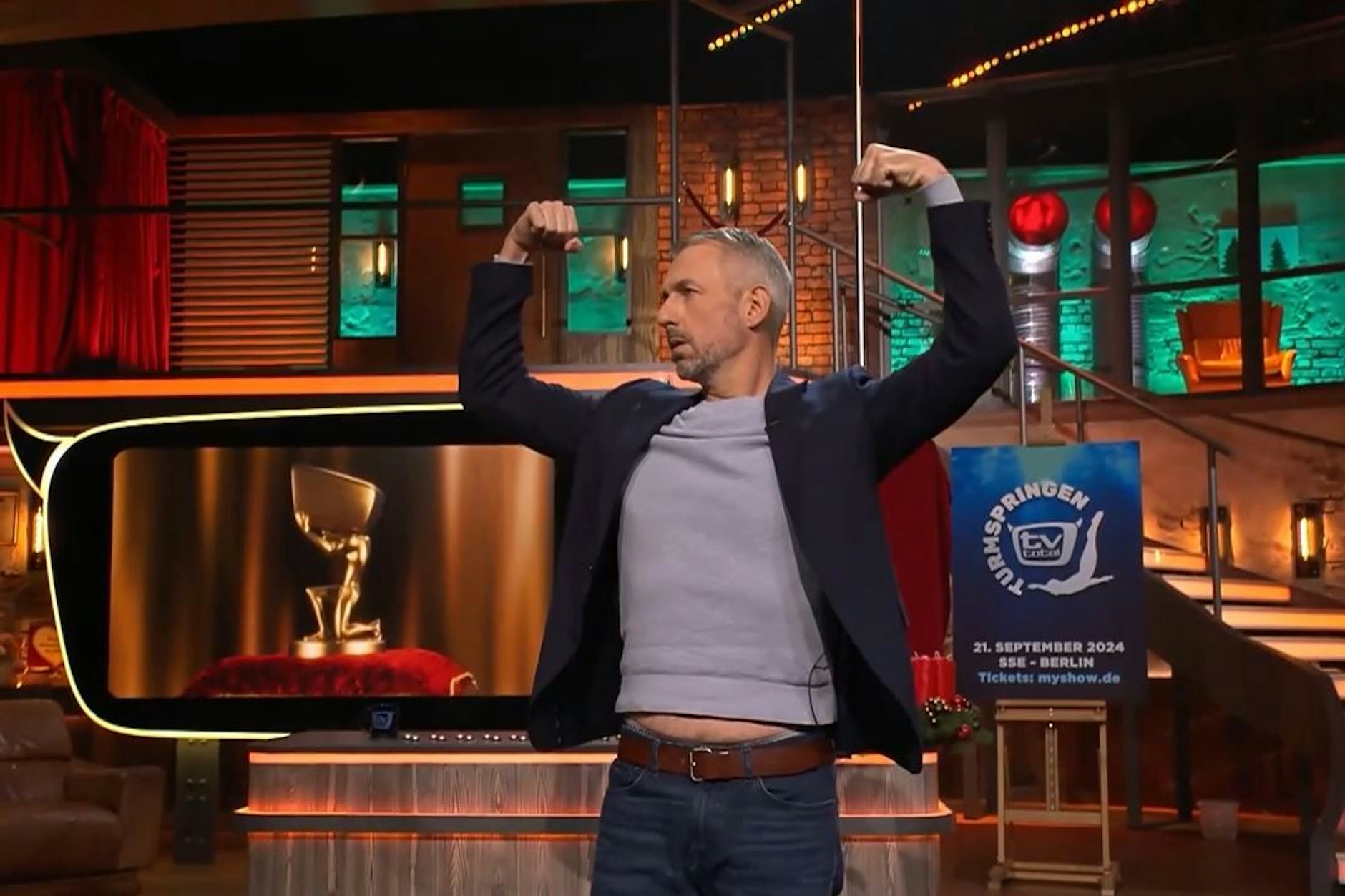 Ausgiebig machte sich Sebastian Pufpaff über Stefan Raab lustig.