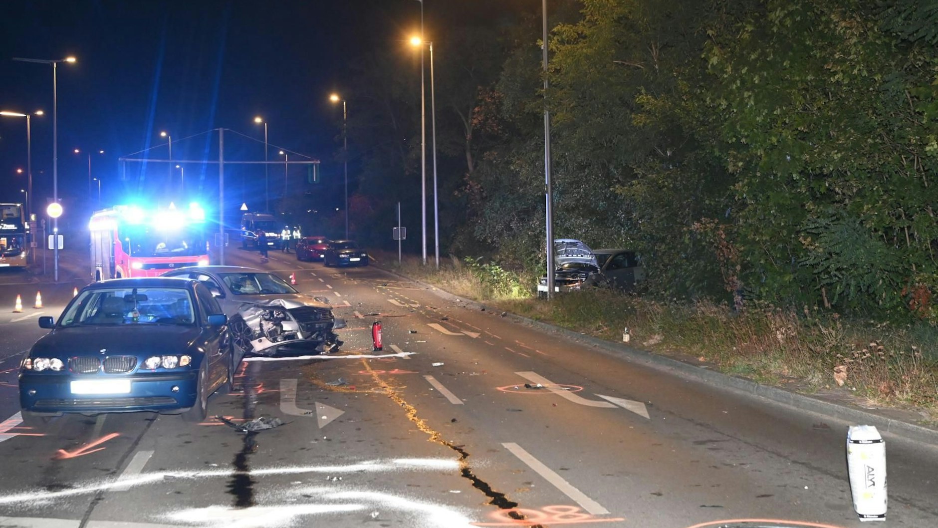 Die Unfallstelle am Ende der A103.