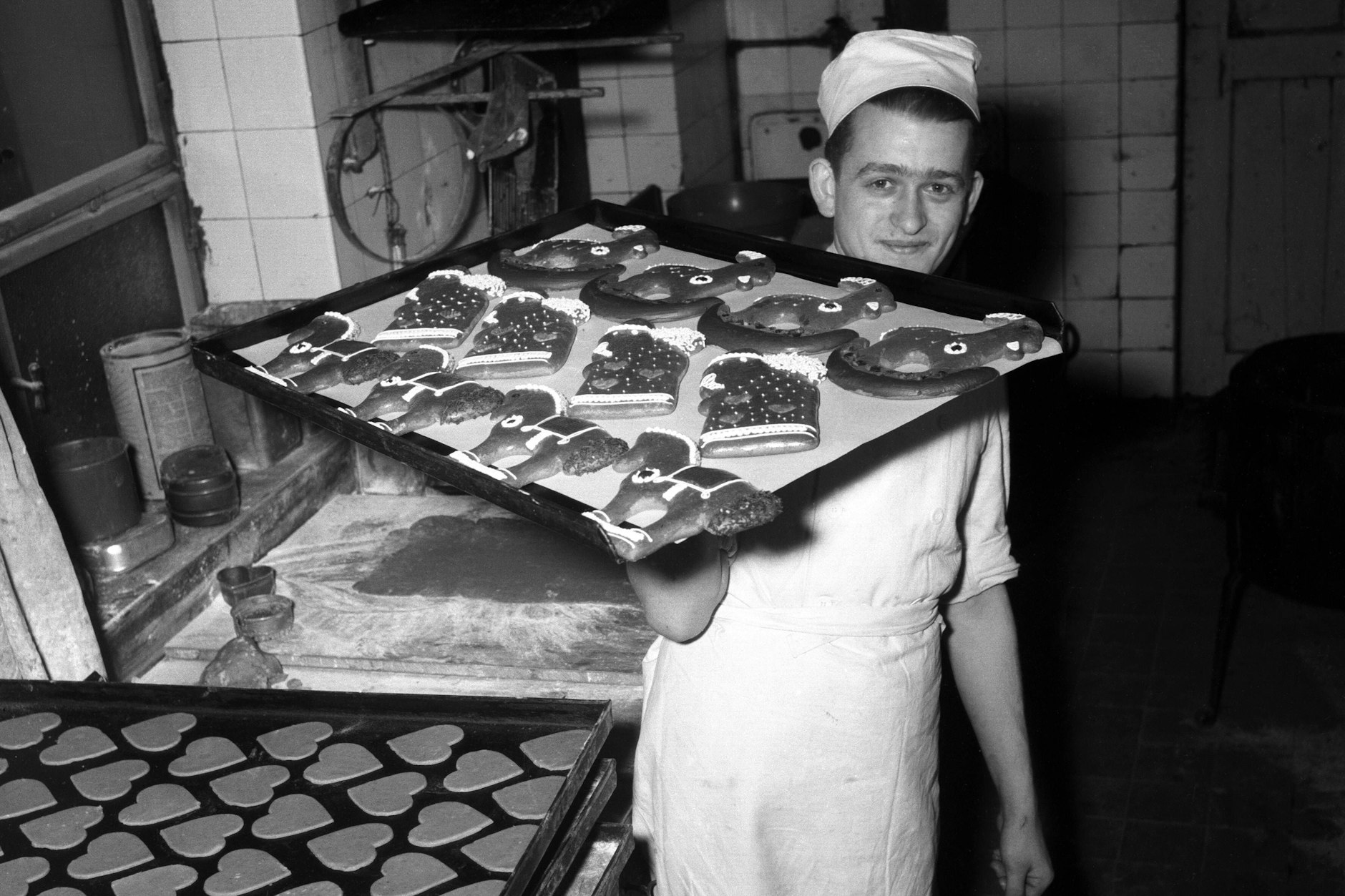 Frische gebackene Lebkuchen aus einer Bäckerei in Halle an der Saale.